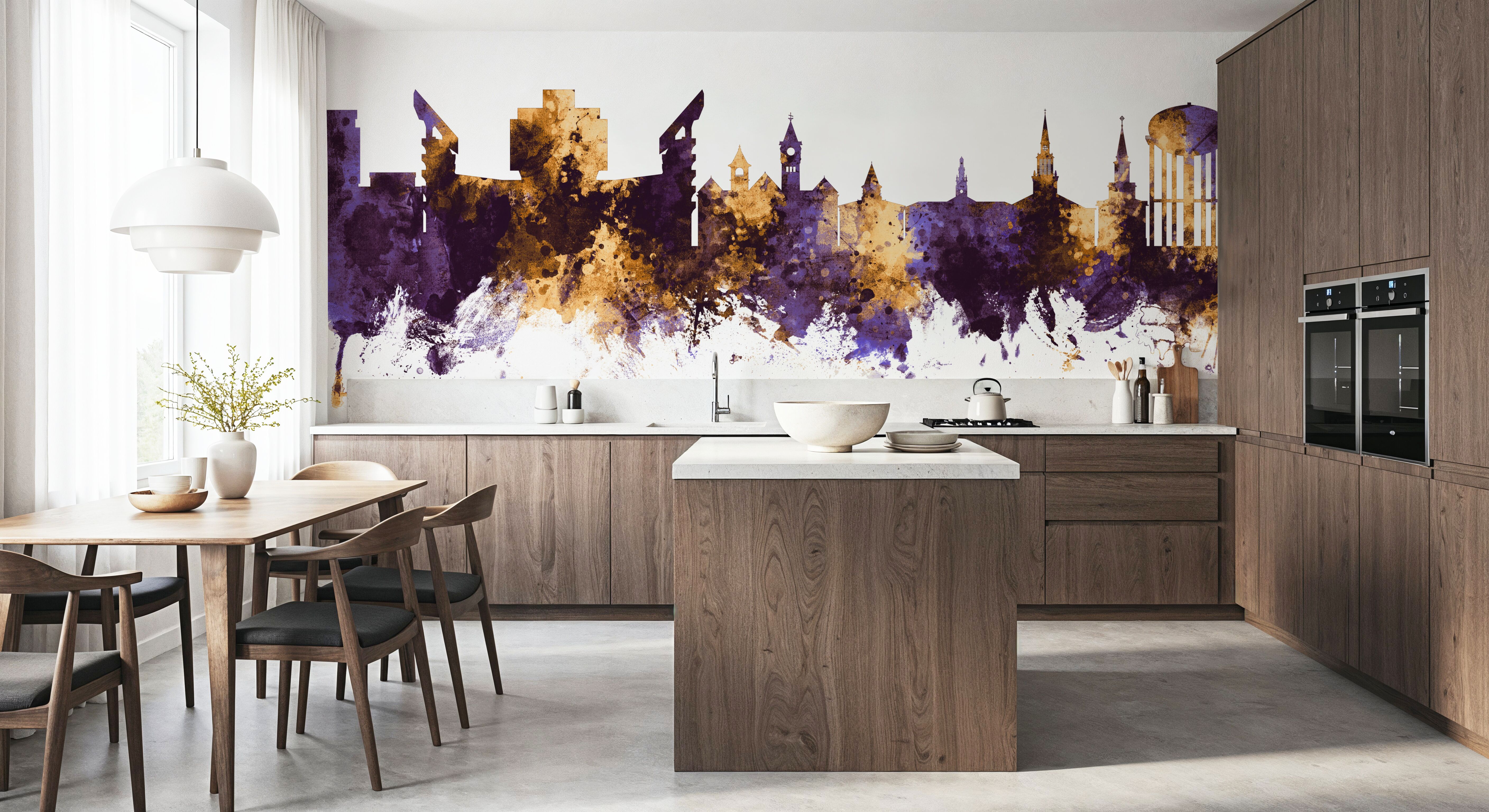 Auburn Alabama Skyline Purple & Gold