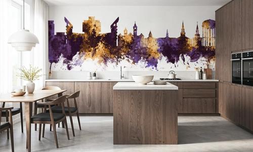 Auburn Alabama Skyline Purple & Gold