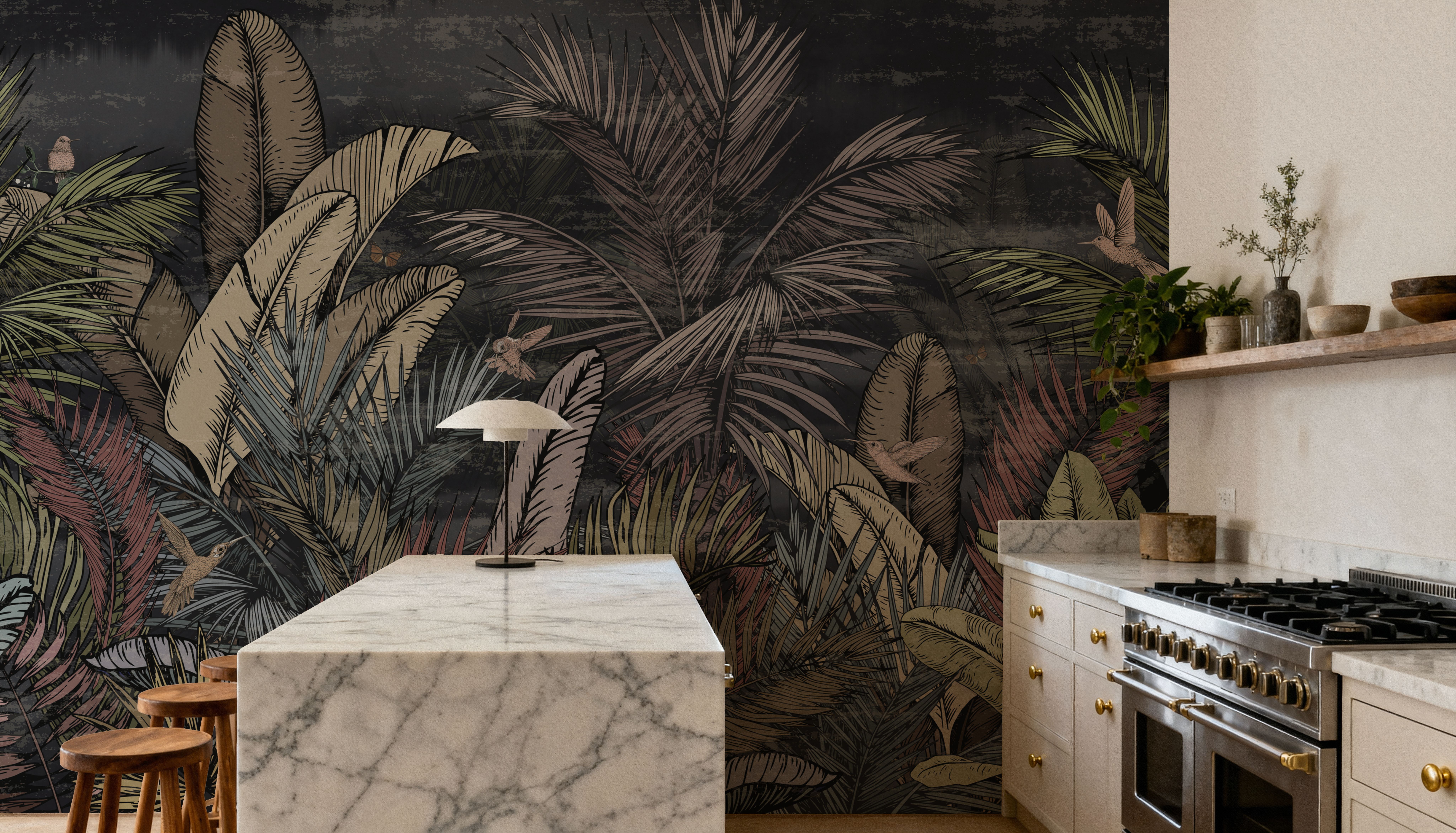 Tropical Evergreen Dark, Wallpaper