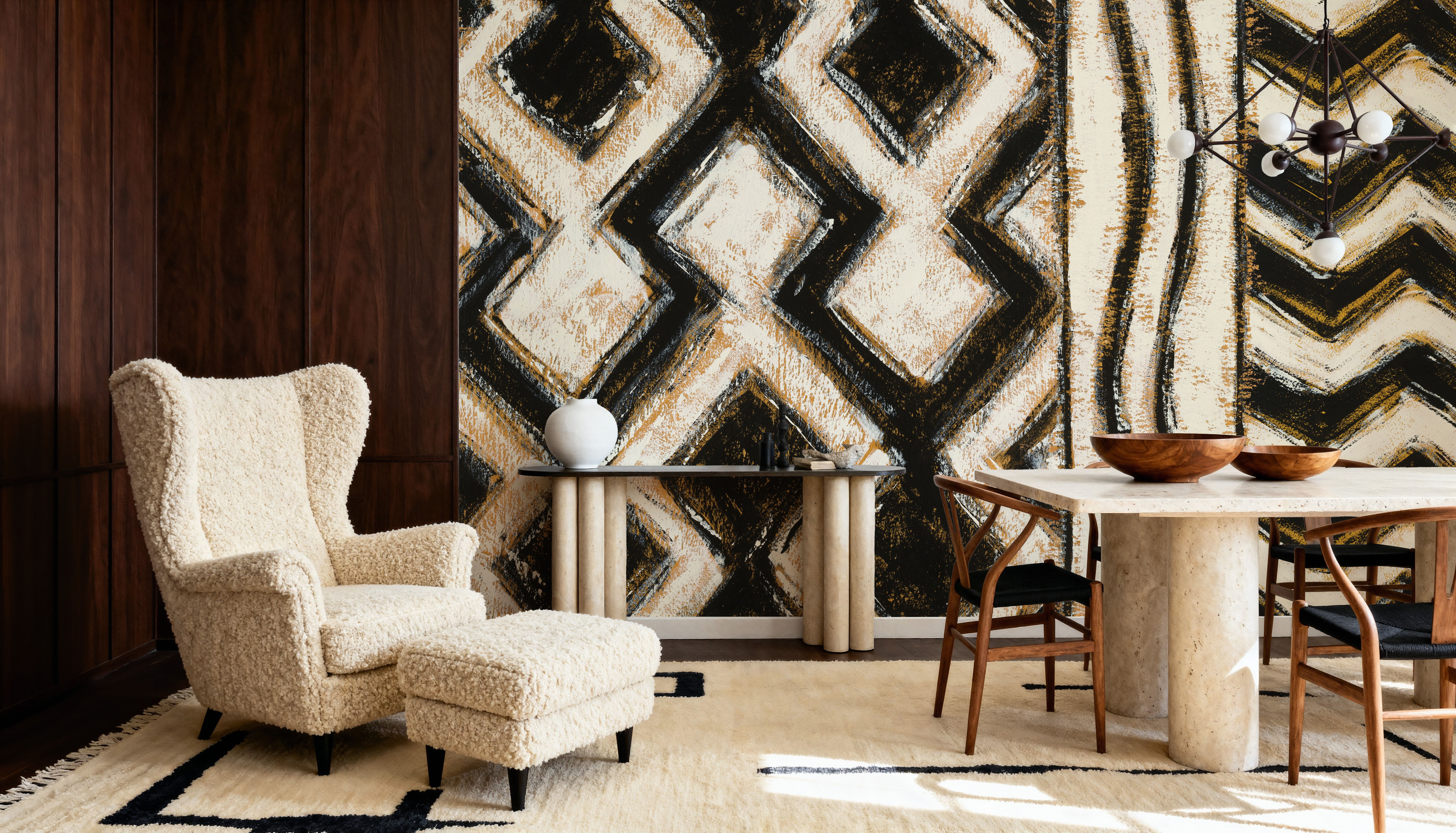 Black and Gold Geometric VIII