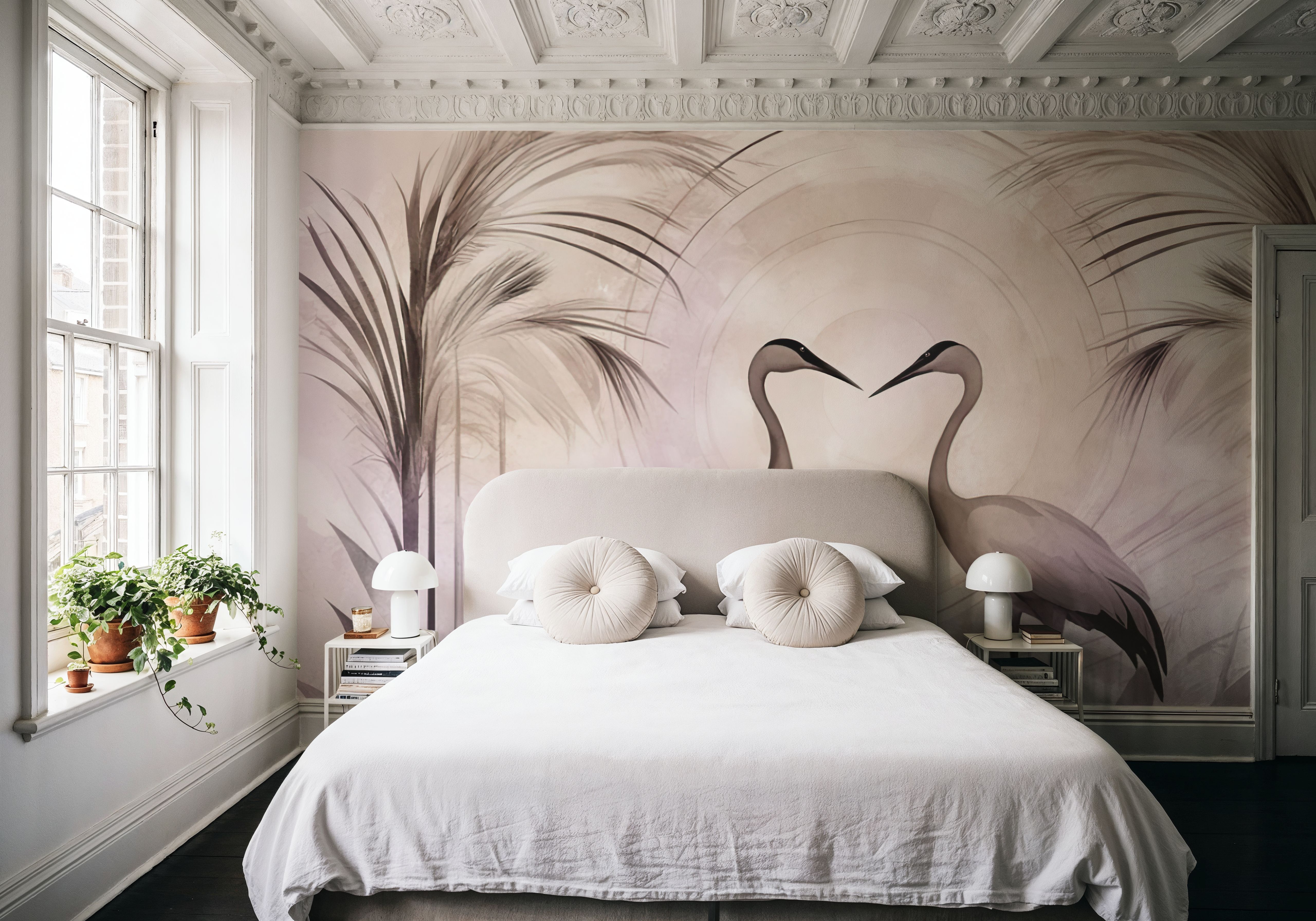 Cranes at Sunset Pink