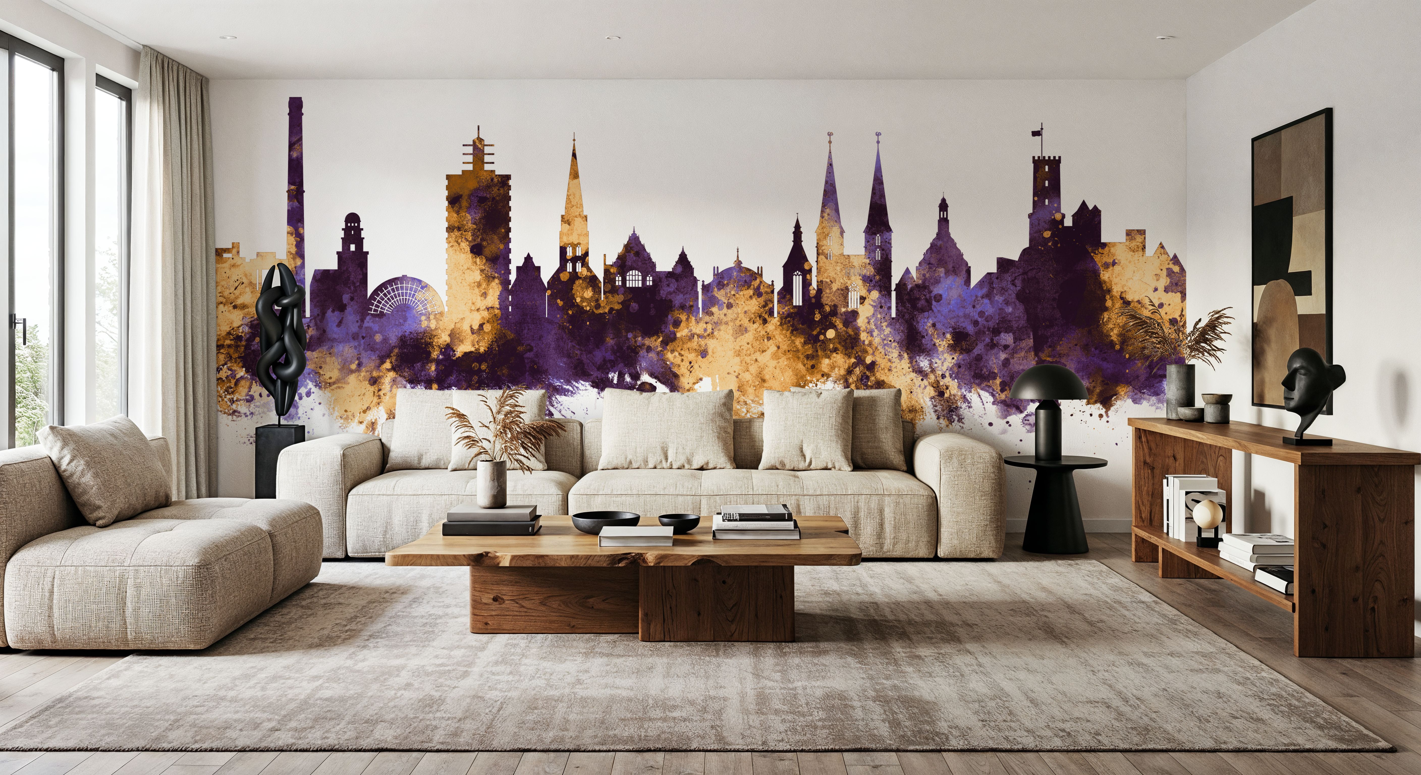 Bielefeld Germany Skyline Purple & Gold