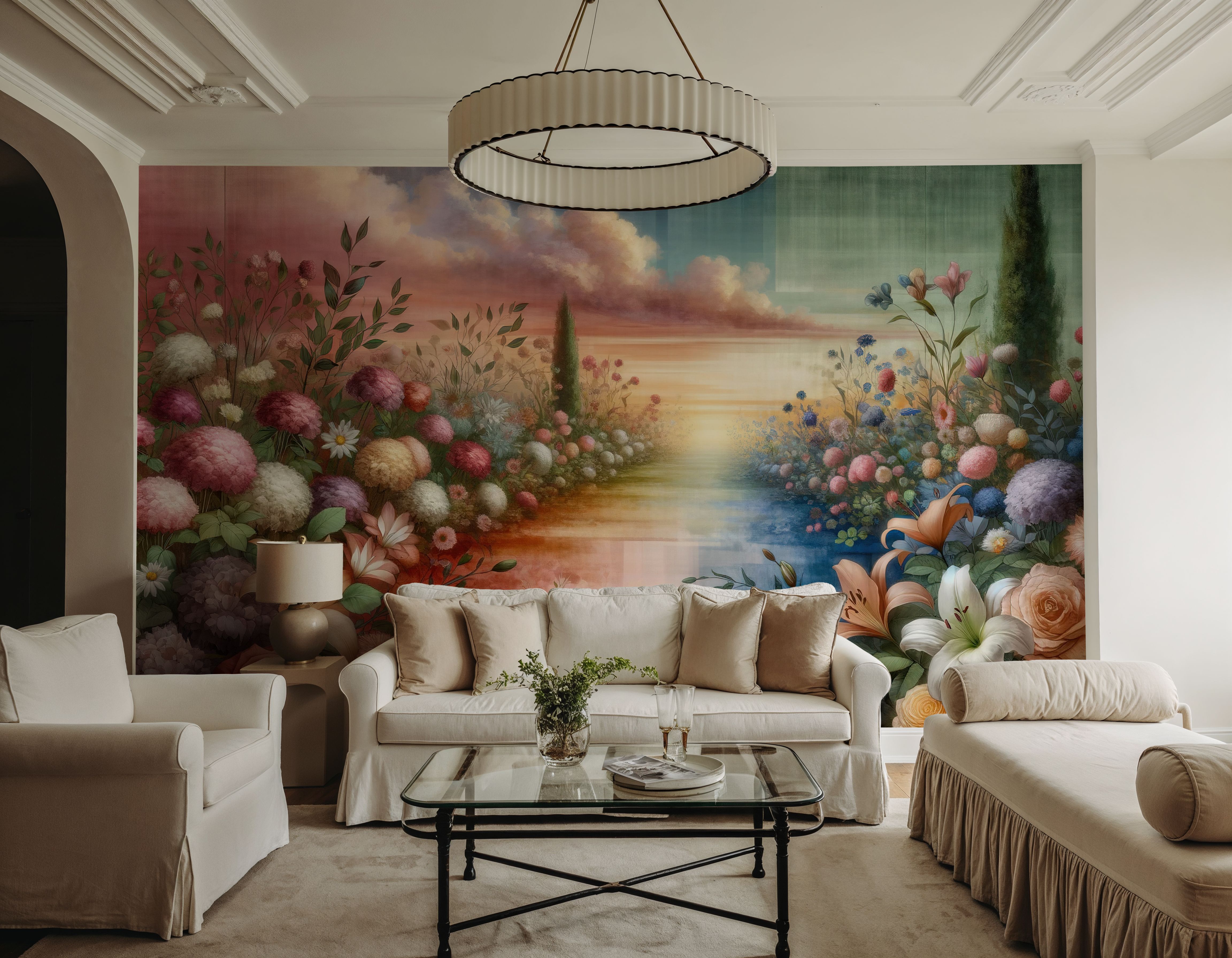 Watercolor Floral Path