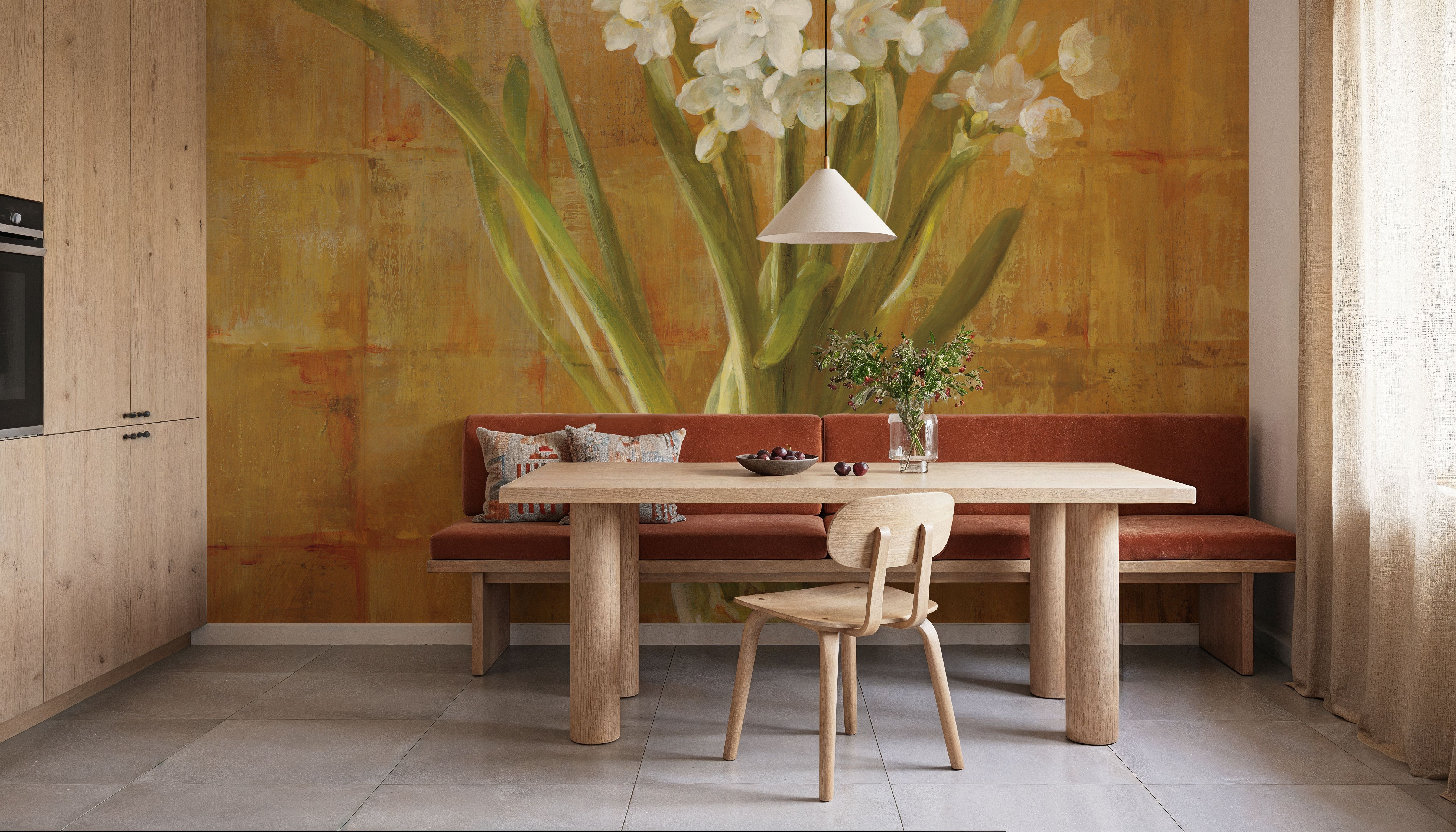 White Narcissus on Bronze