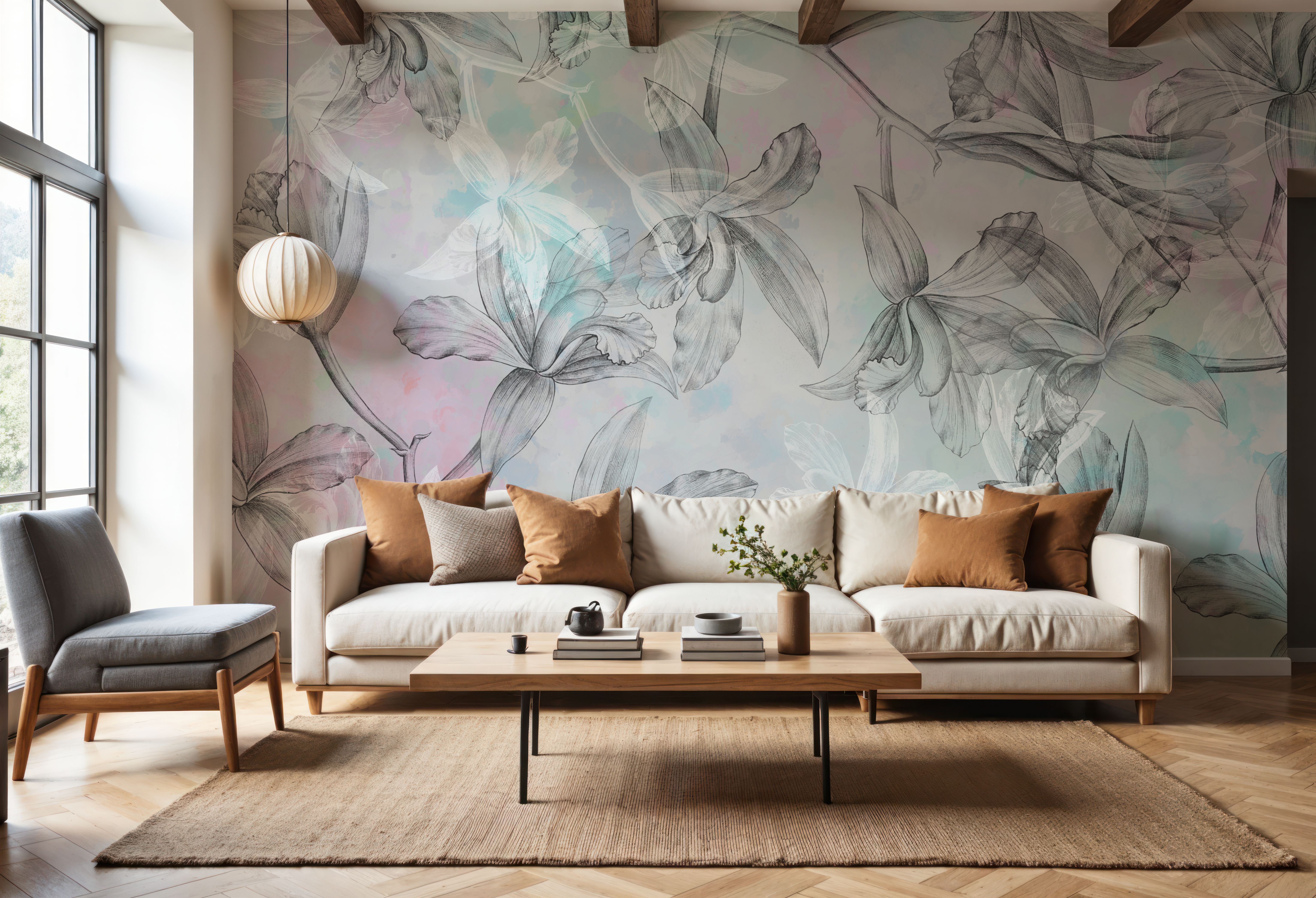 Orchids on Water, Behang