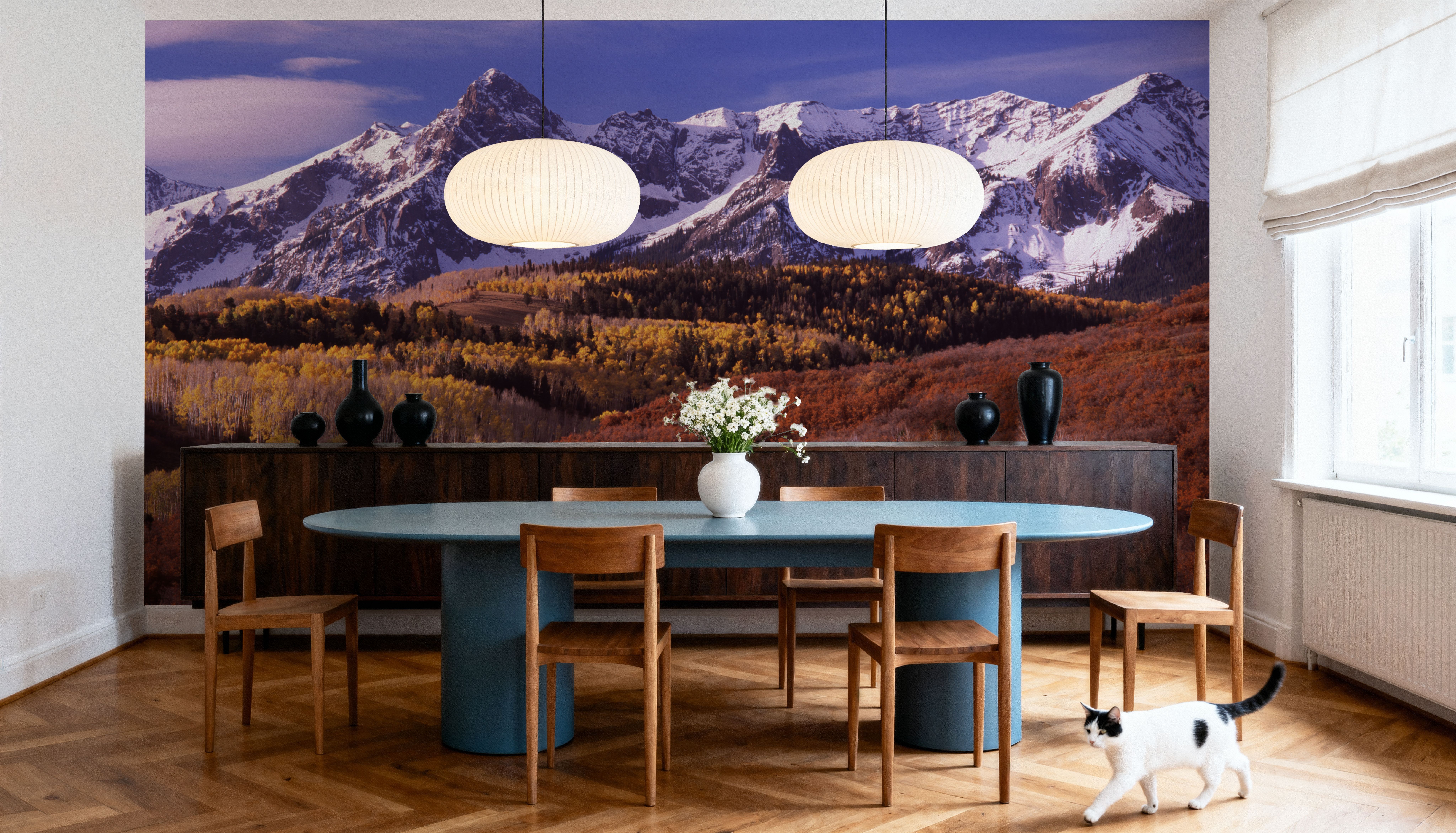 Misty Autumn Peaks Field