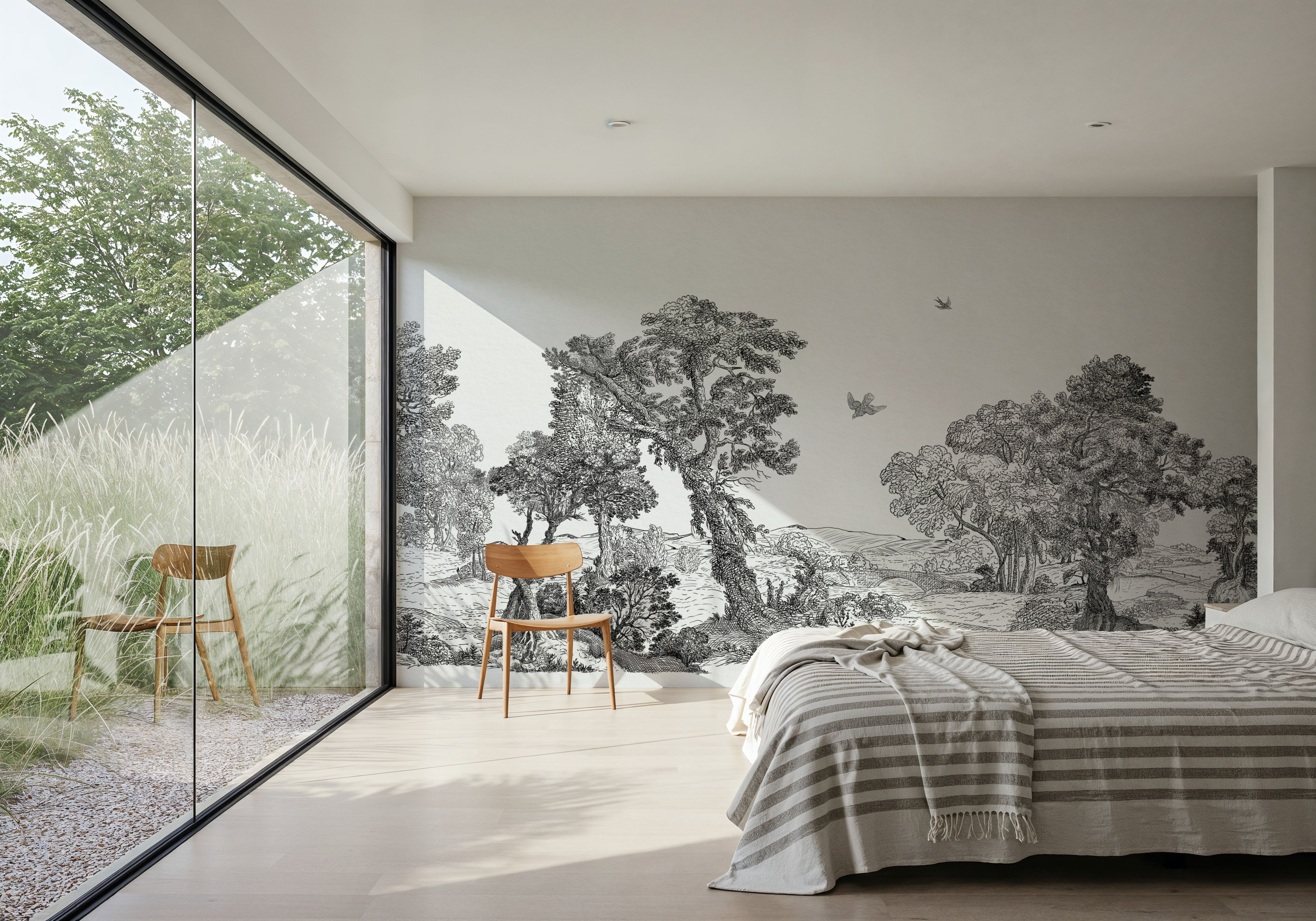 French Landscape, Black Ink