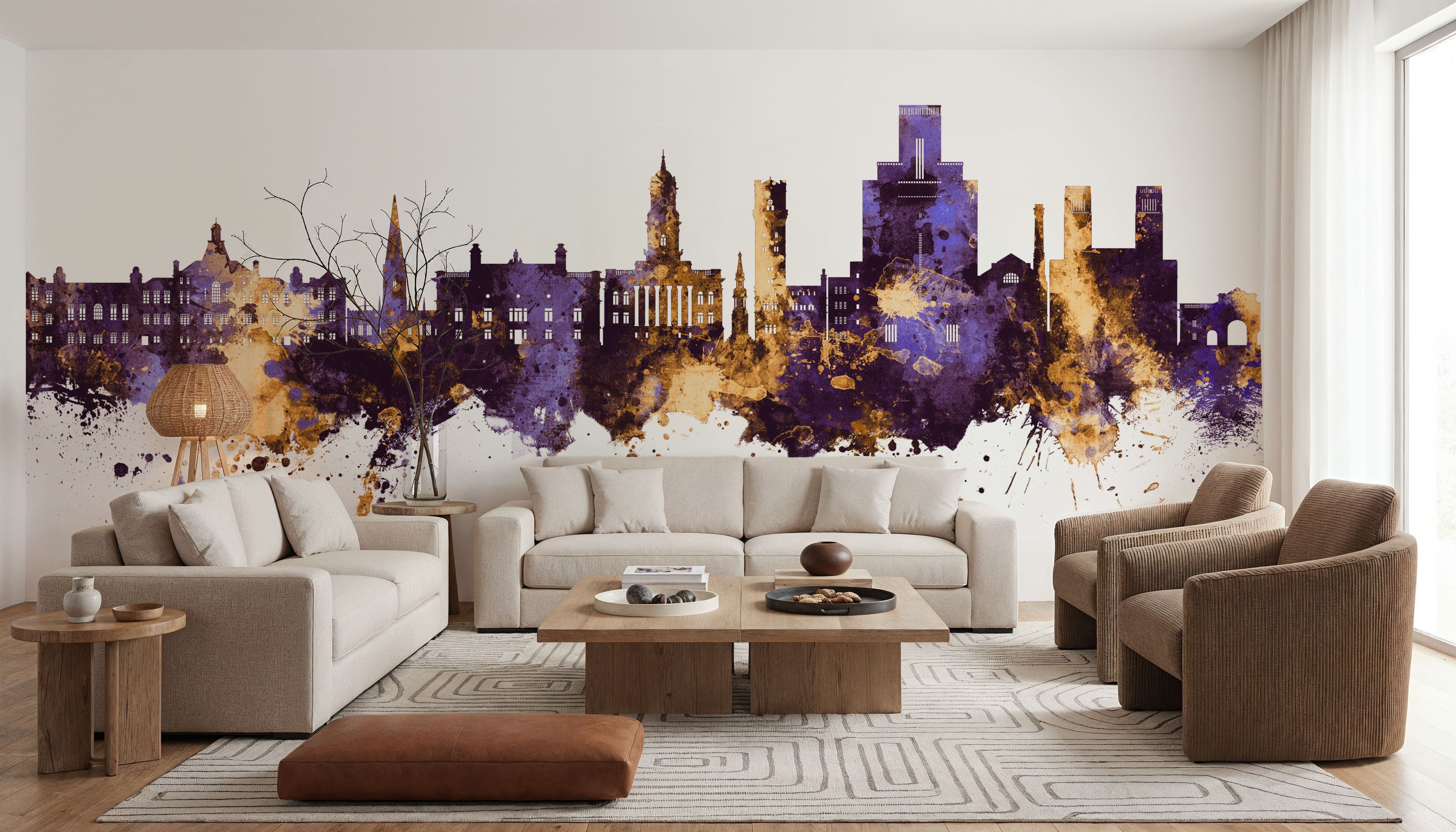 Birkehead England Skyline Purple & Gold