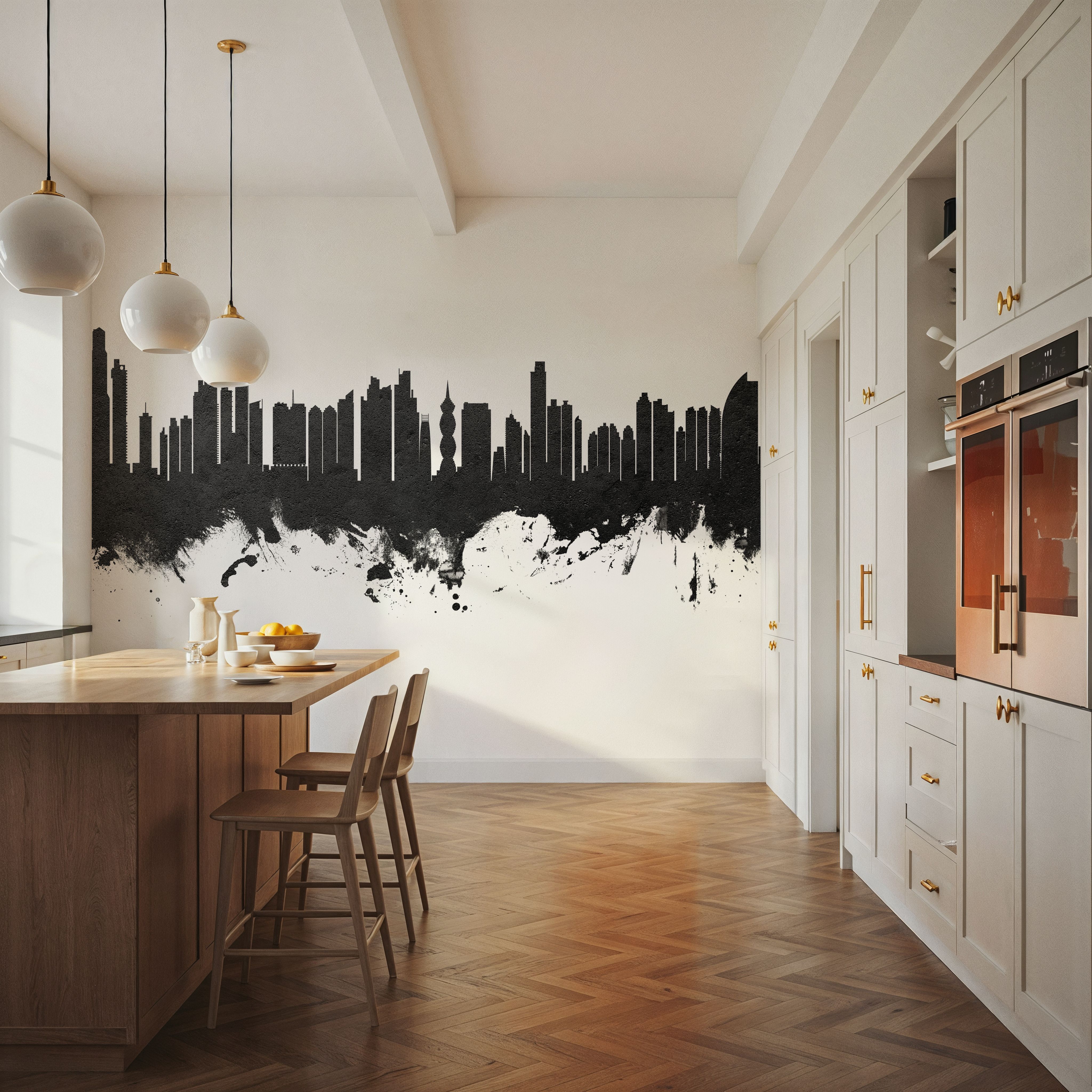 Panama City Skyline Black & White