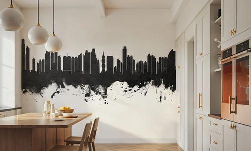 Panama City Skyline Black & White