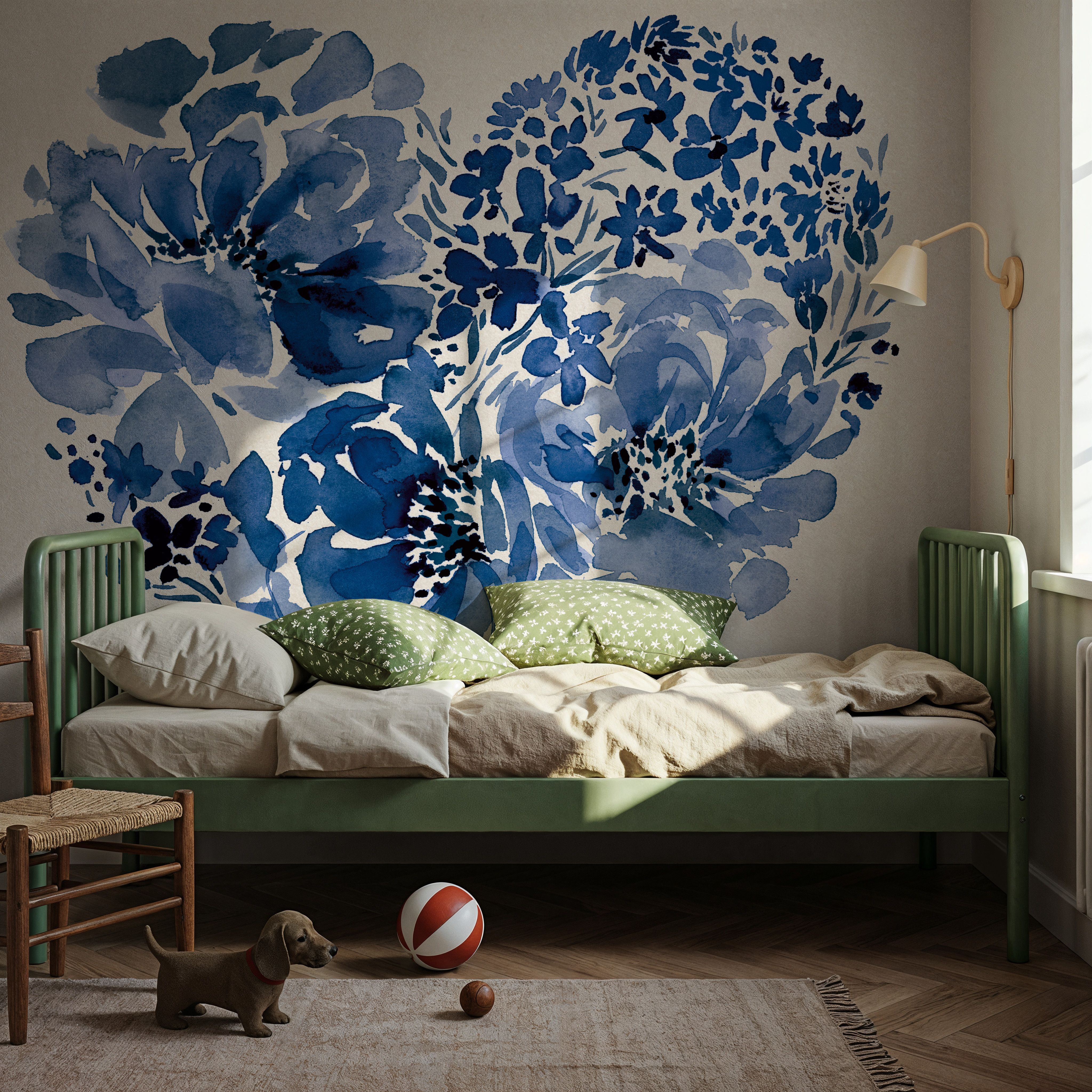 Blue Floral Heart