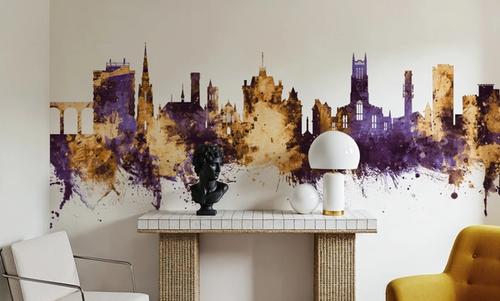 Huddersfield England Skyline Purple & Gold