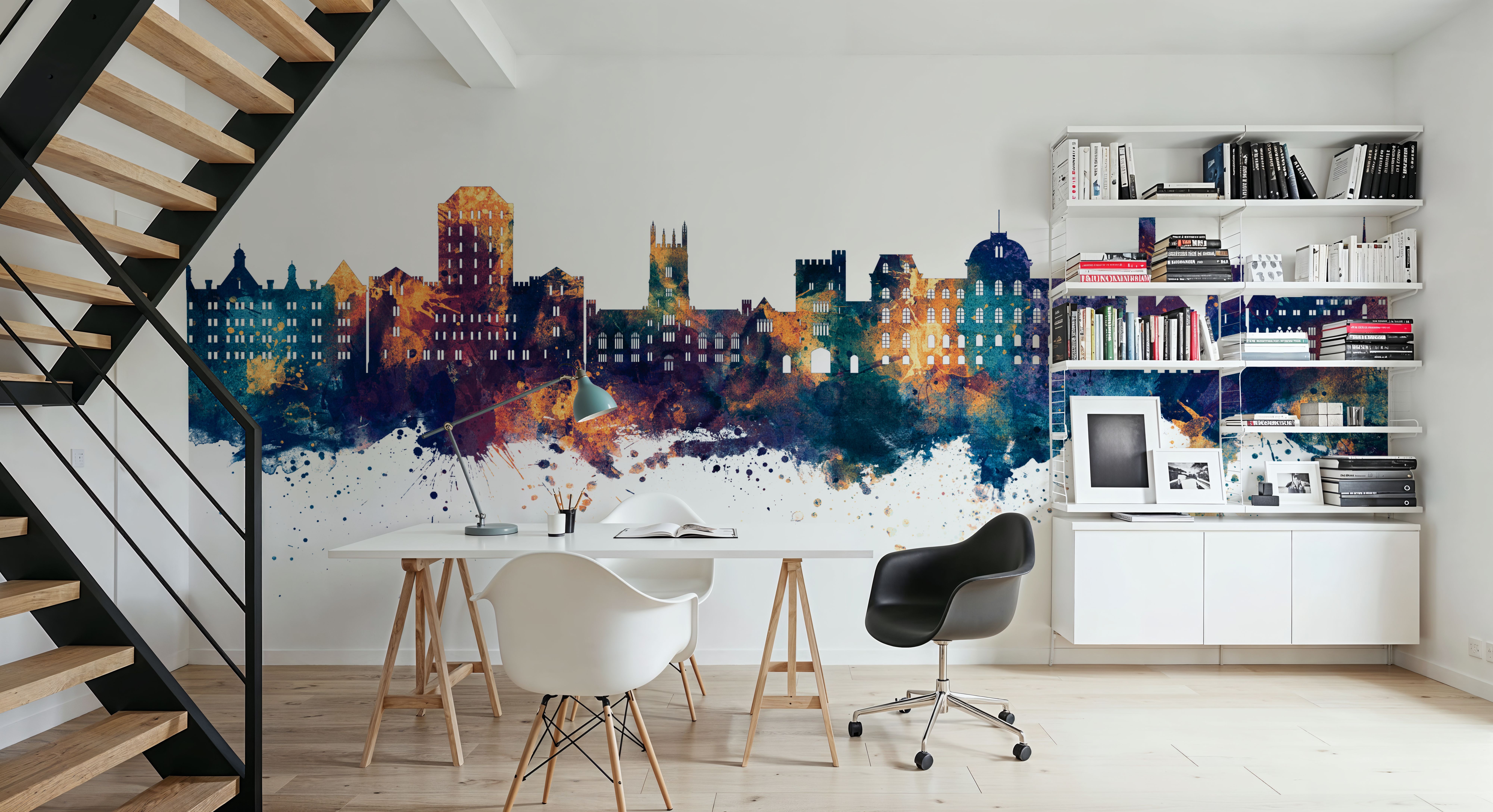 Poughkeepsie New York Skyline Blue & Bronze