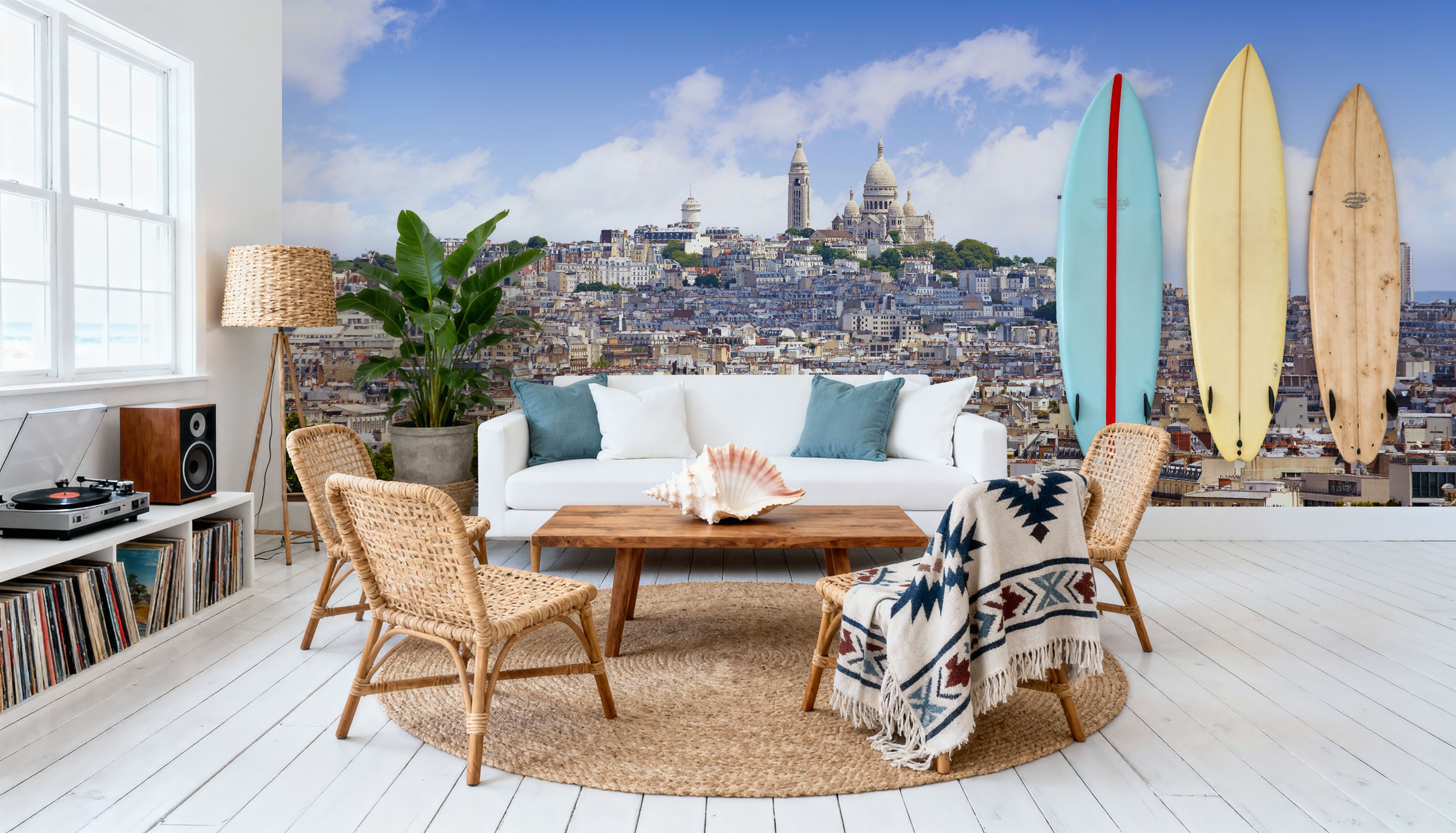 Paris Skyline and Sacre Coeur Basilique, Wallpaper