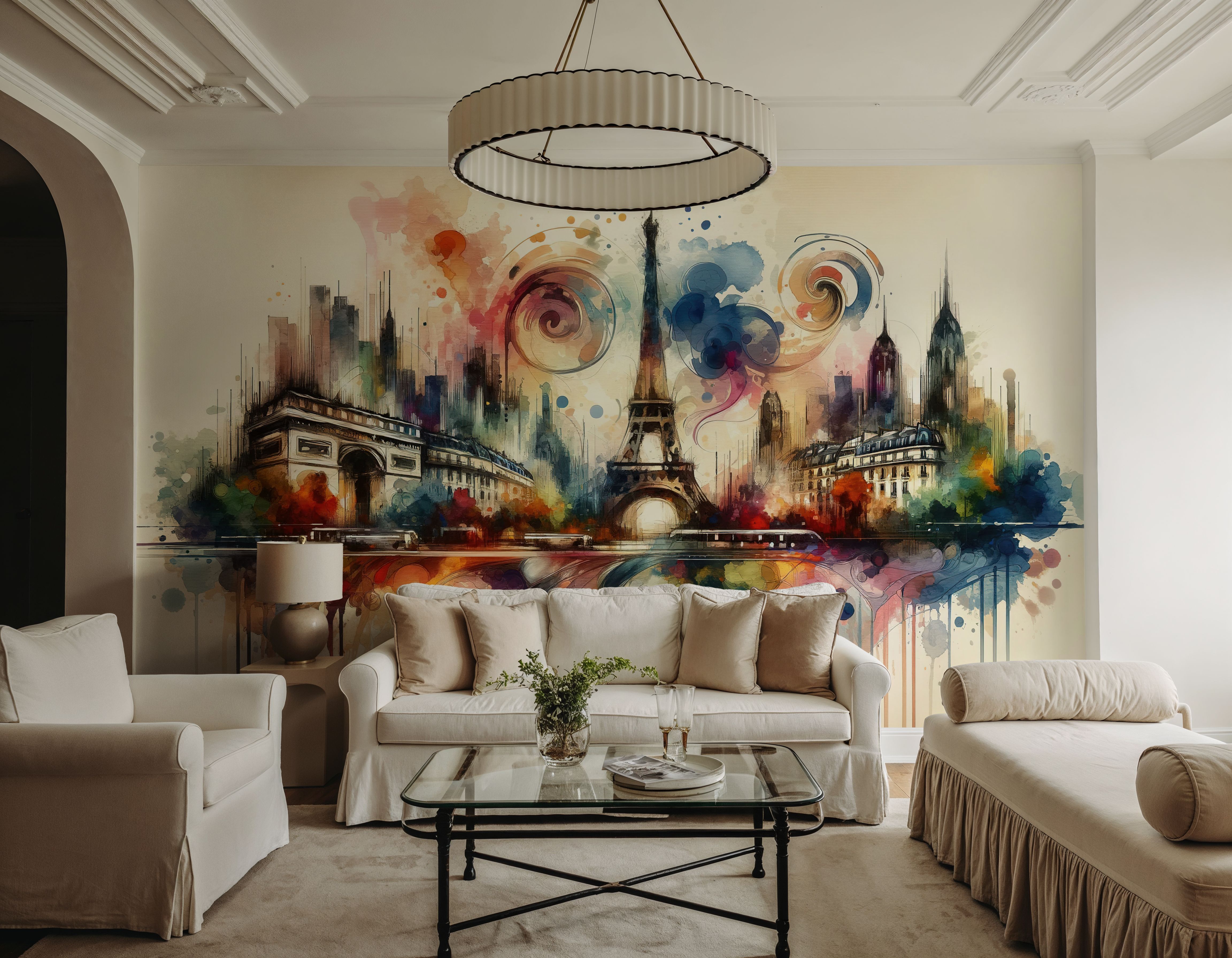 Watercolor Skyline Paris I