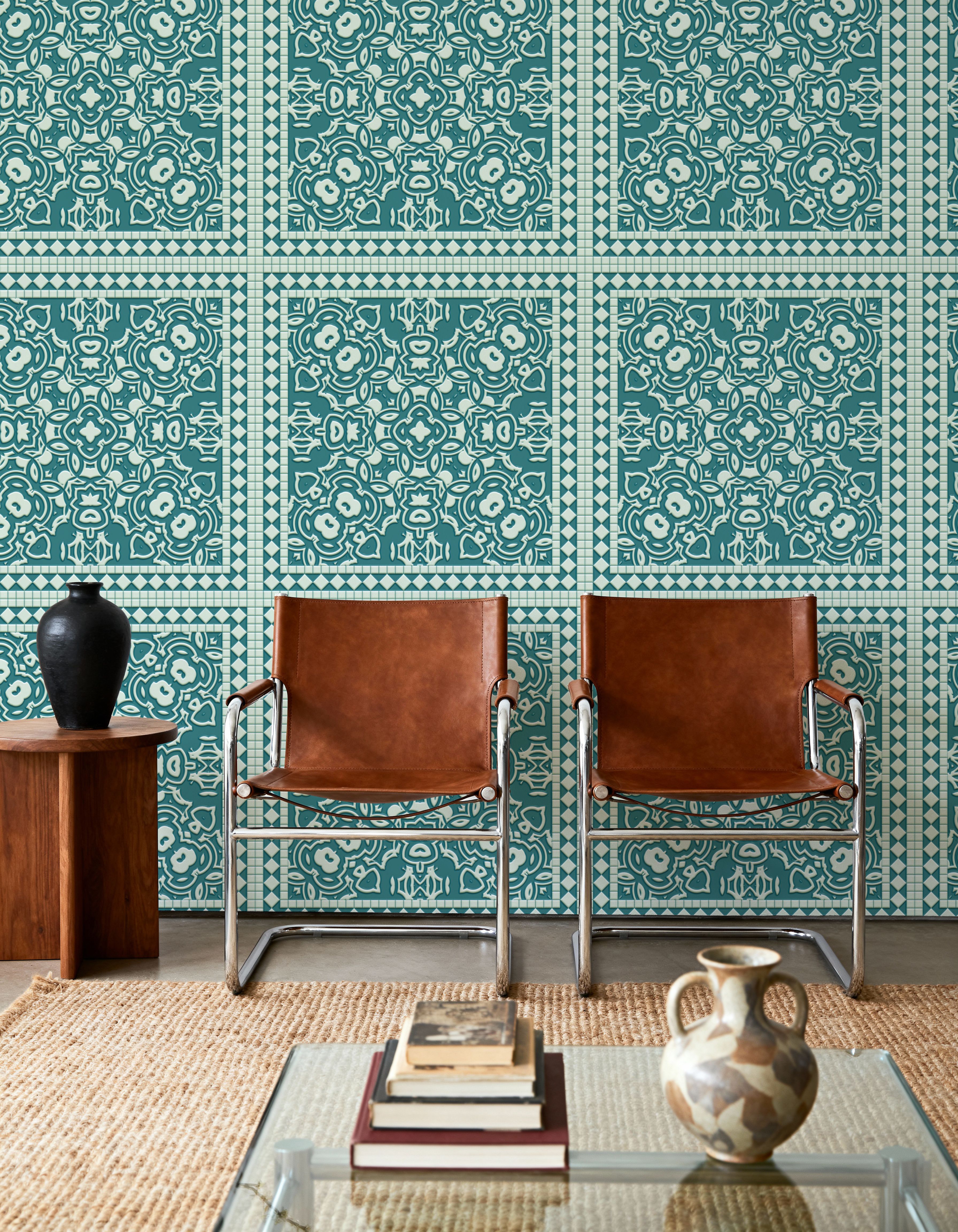 Mission Cement Tiles, Teal