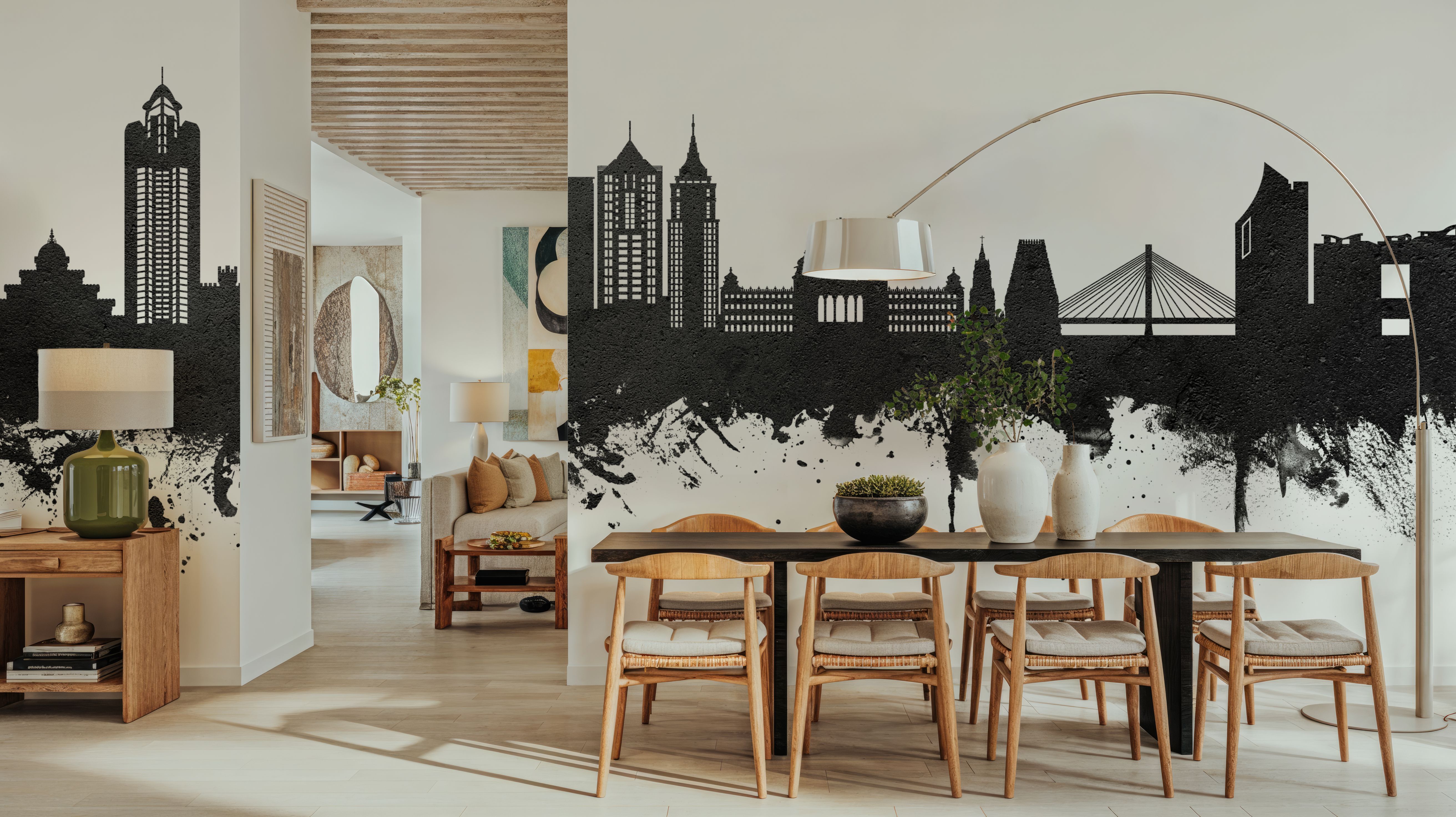 Bengaluru India Skyline Black & White