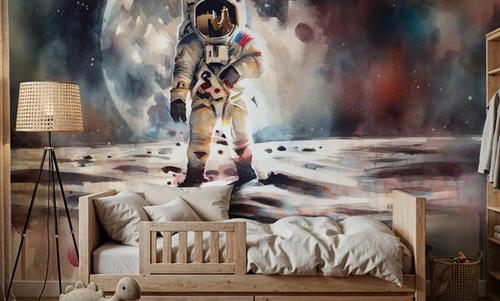 One Giant Leap in Watercolor