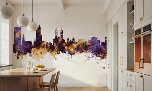 Wintherthur Switzerland Skyline Purple & Gold