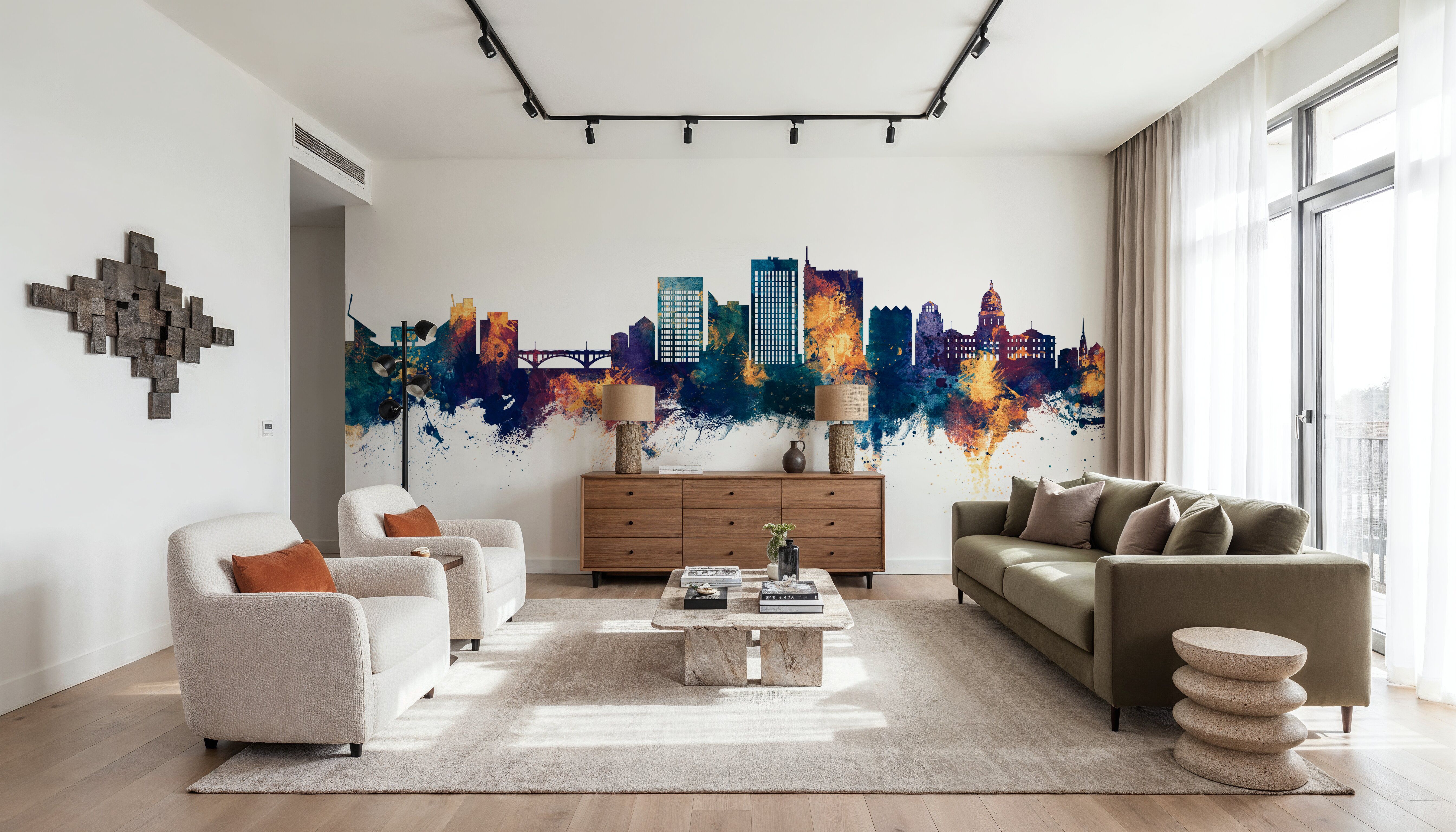 Boise Idaho Skyline Blue & Bronze