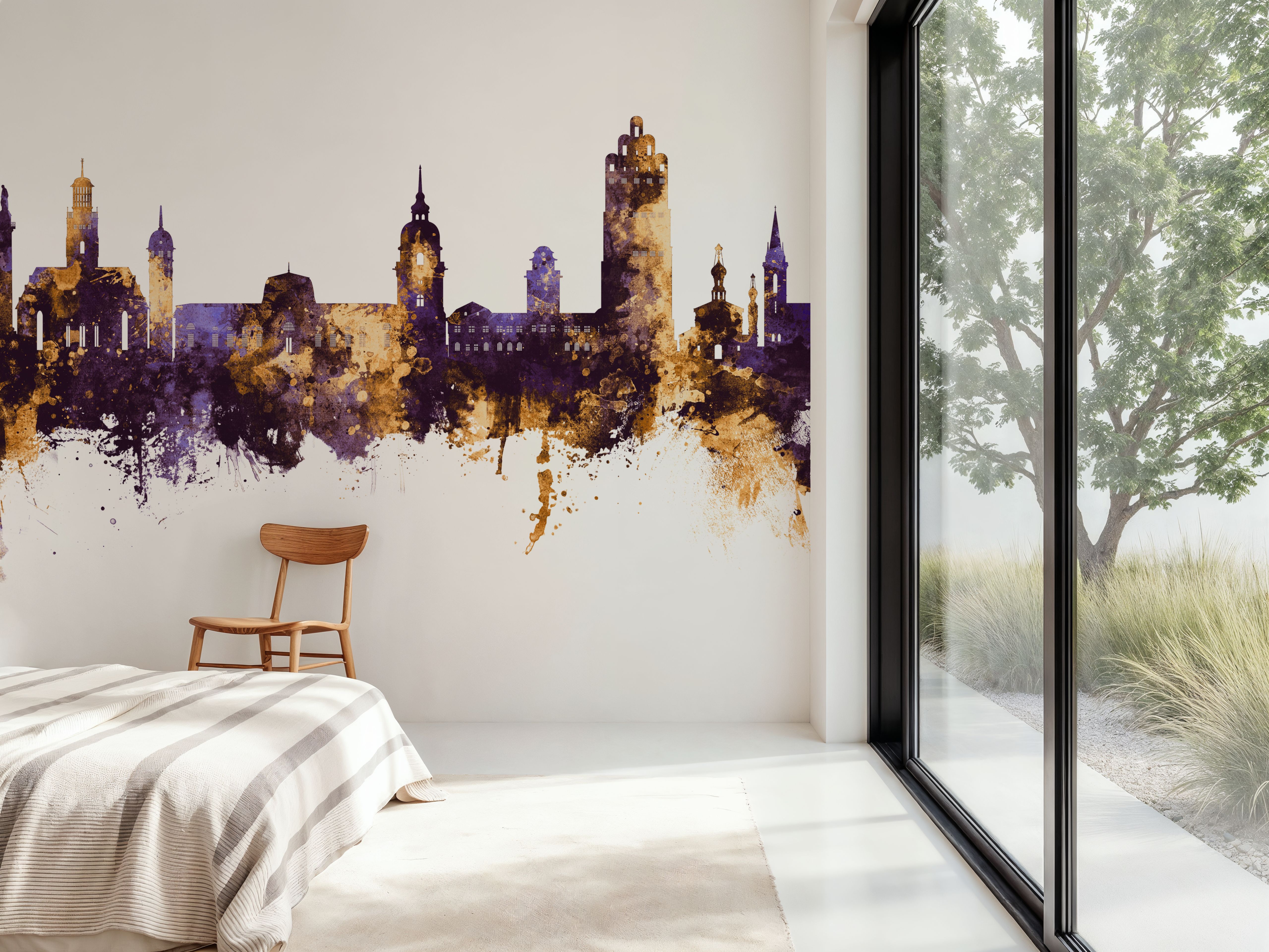 Darmstadt Skyline Purple & Gold