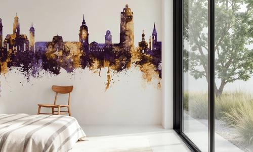 Darmstadt Skyline Purple & Gold