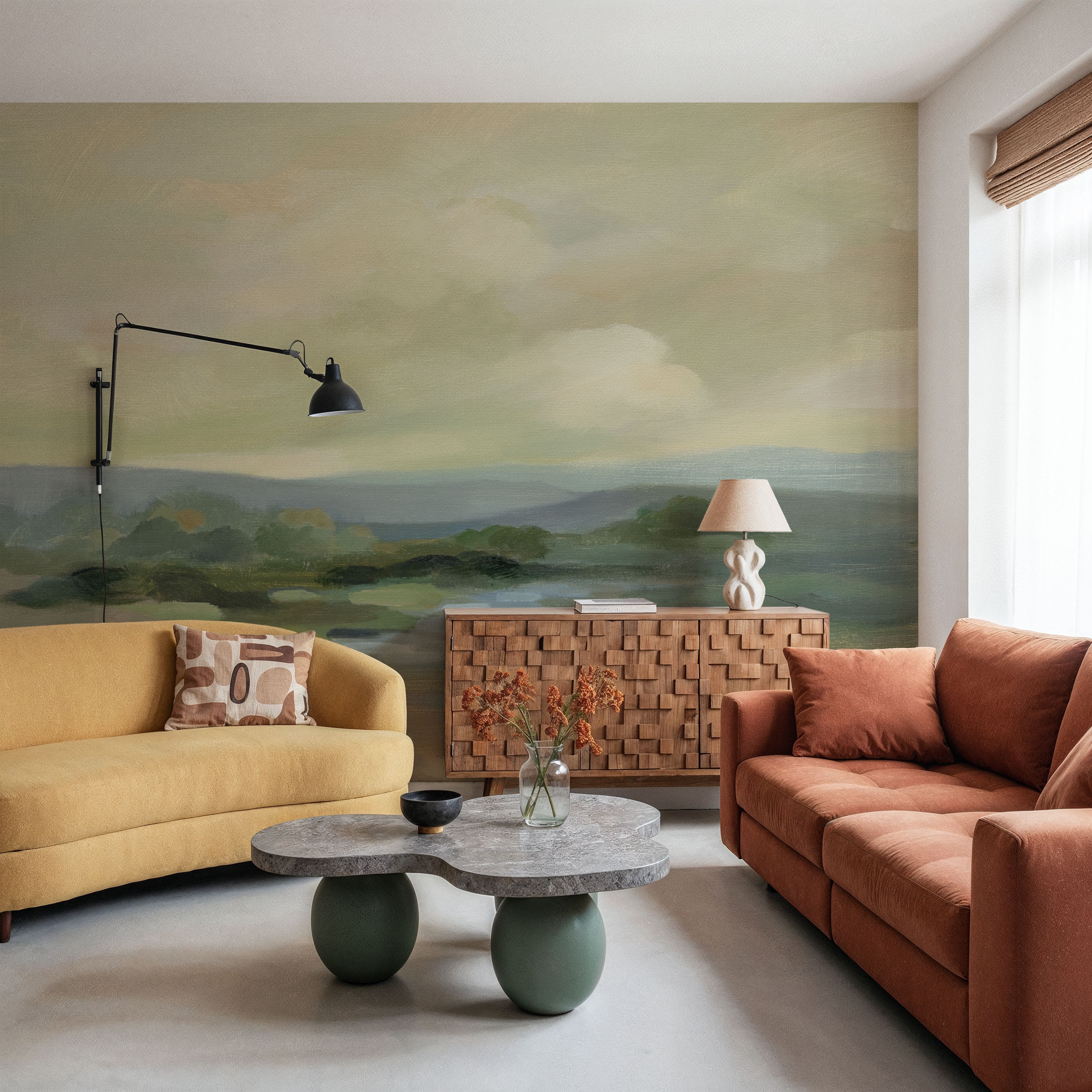 Muted Green Landscape