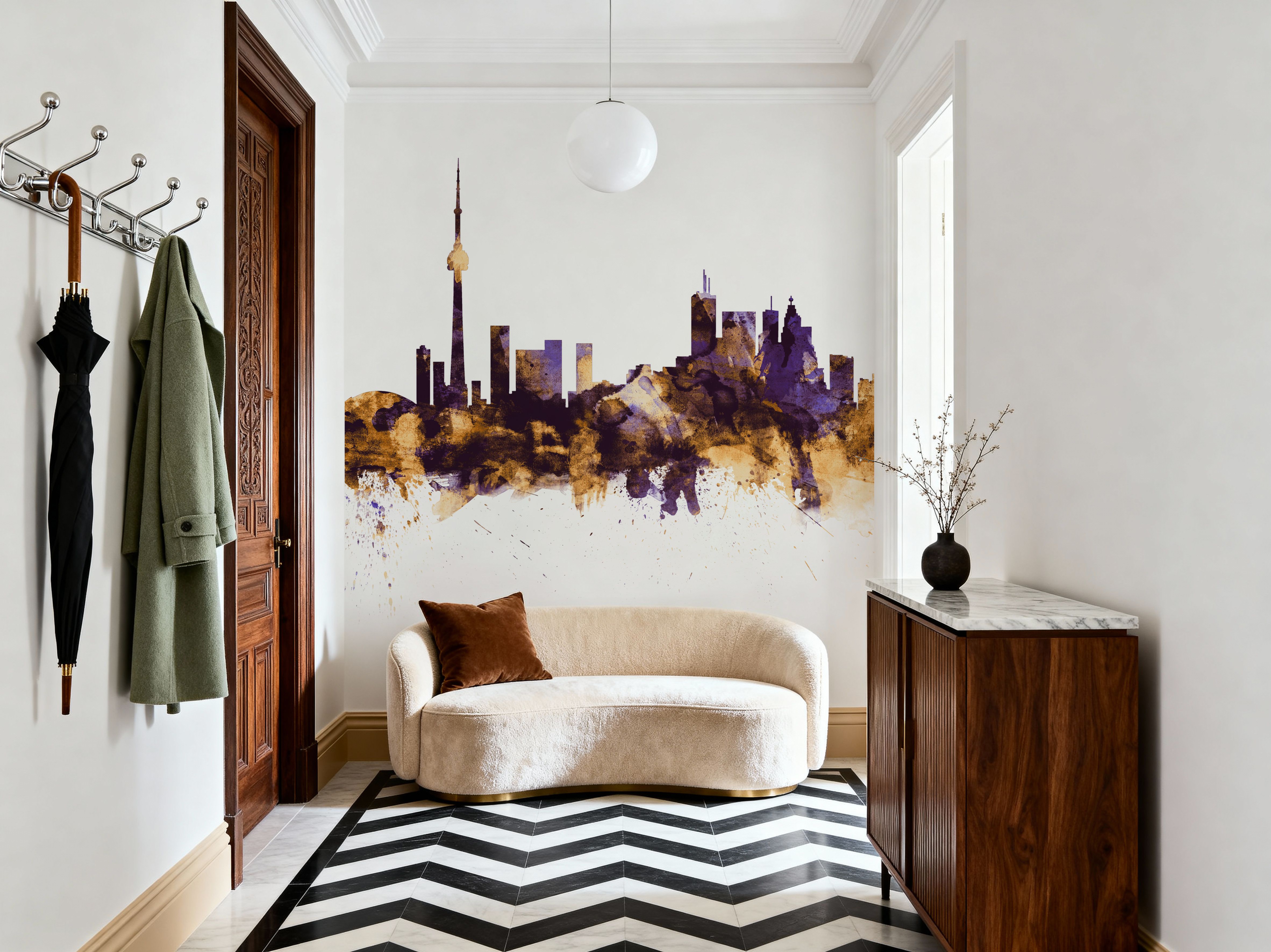 Toronto Canada Skyline Purple & Gold