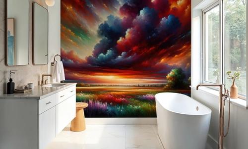 Watercolor Colorful Landscape