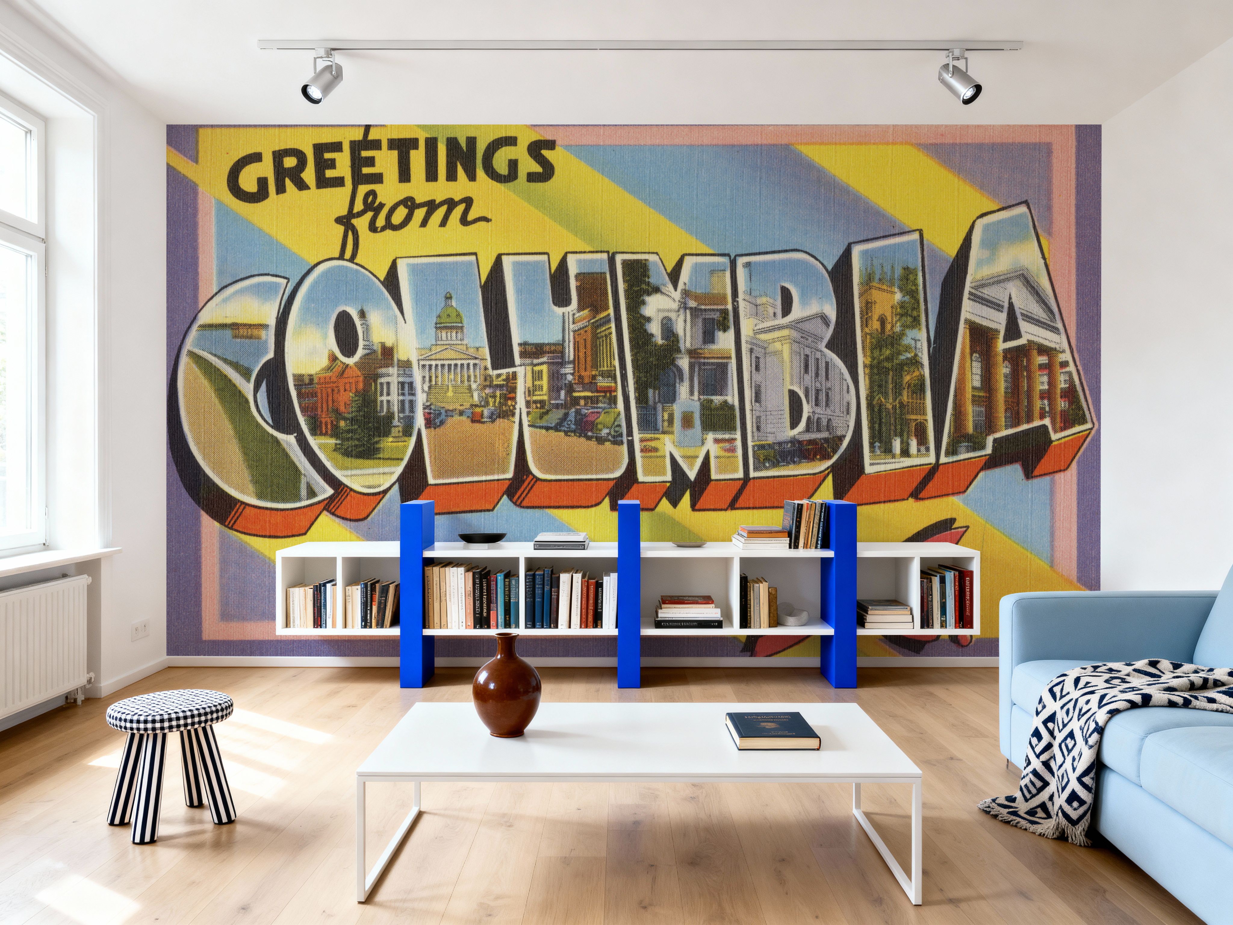 Greetings from Columbia S.C. - Screenprint Postcard