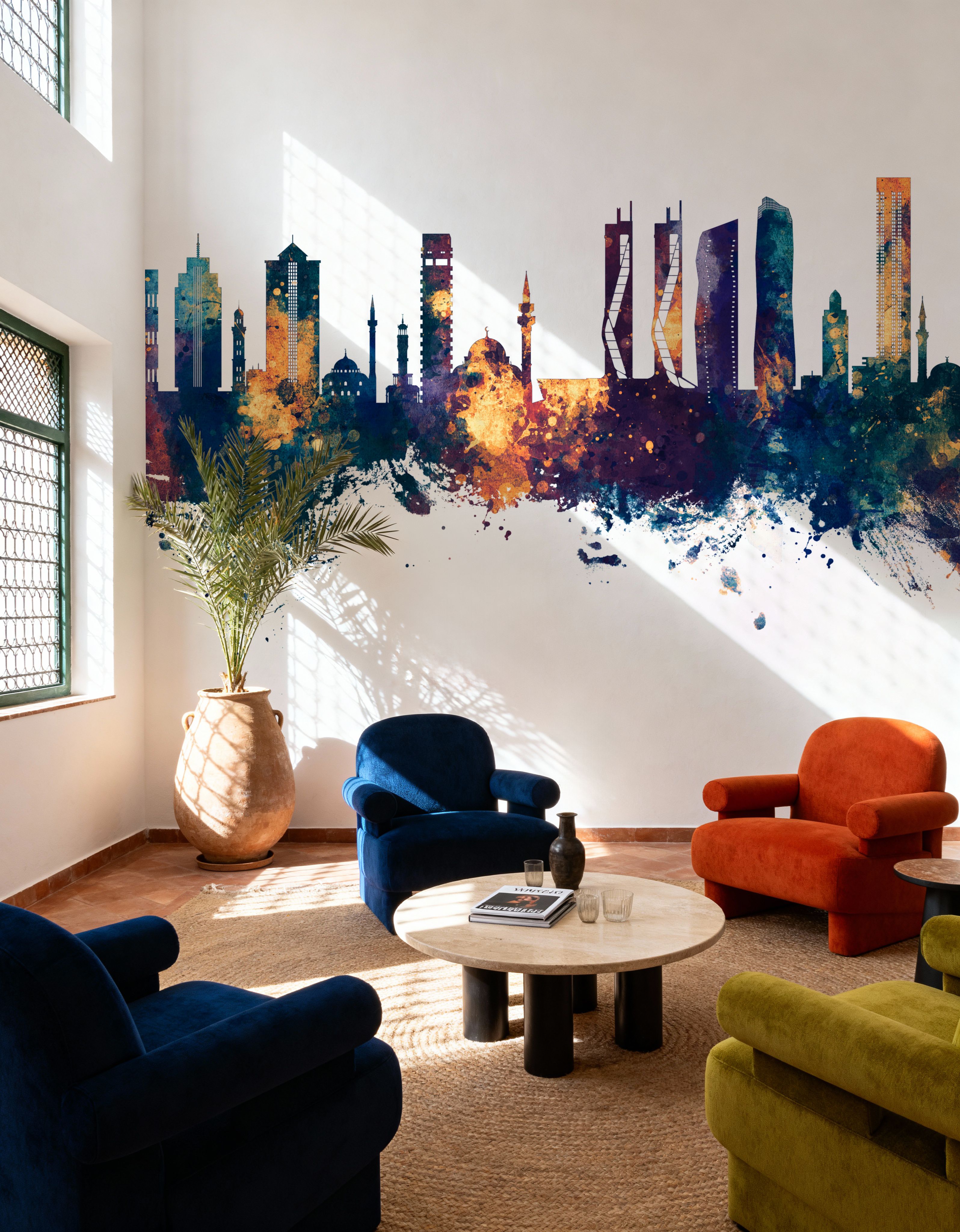 Izmir Turkey Skyline Blue & Bronze