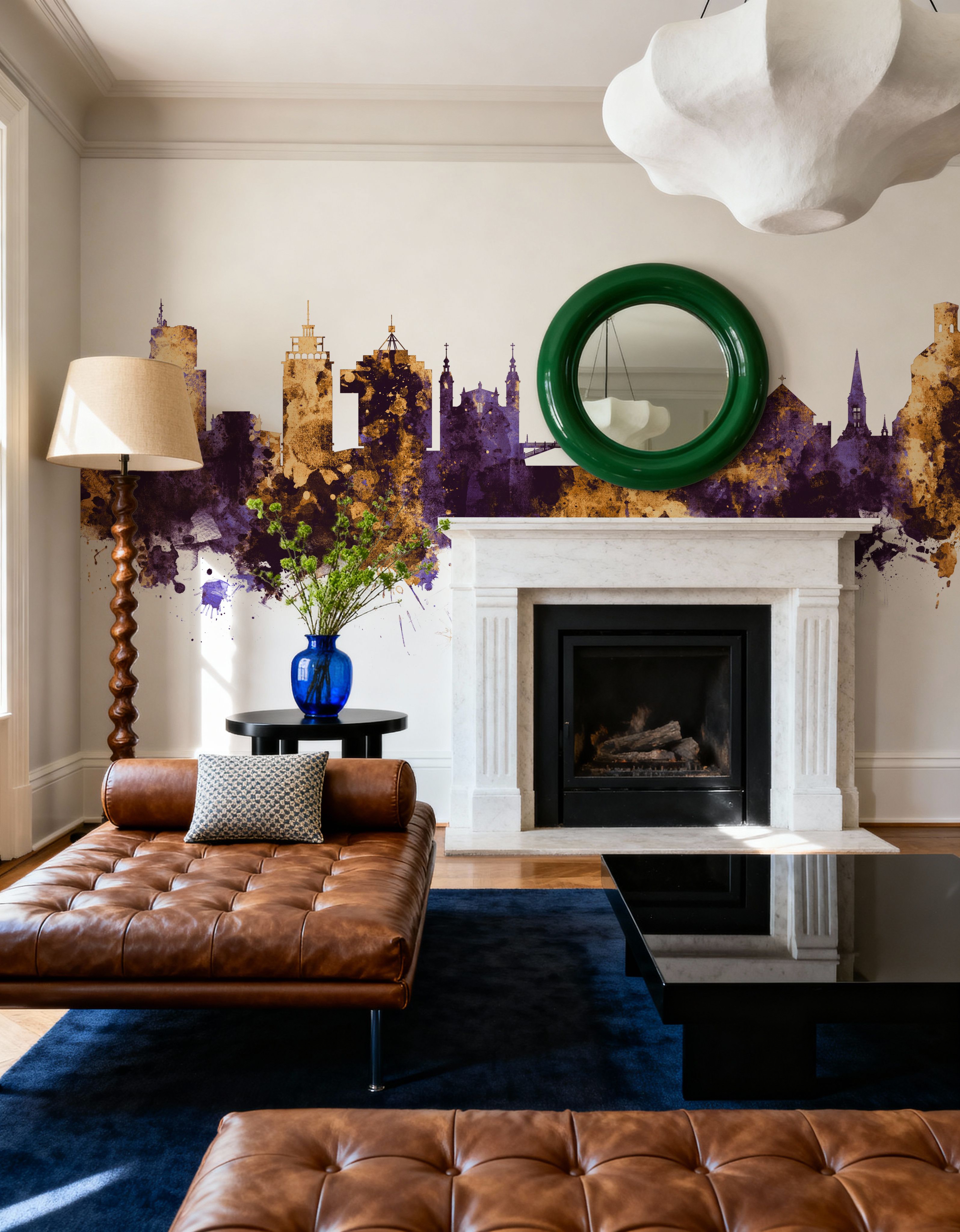 Ljubljana Slovenia Skyline Purpl & Gold