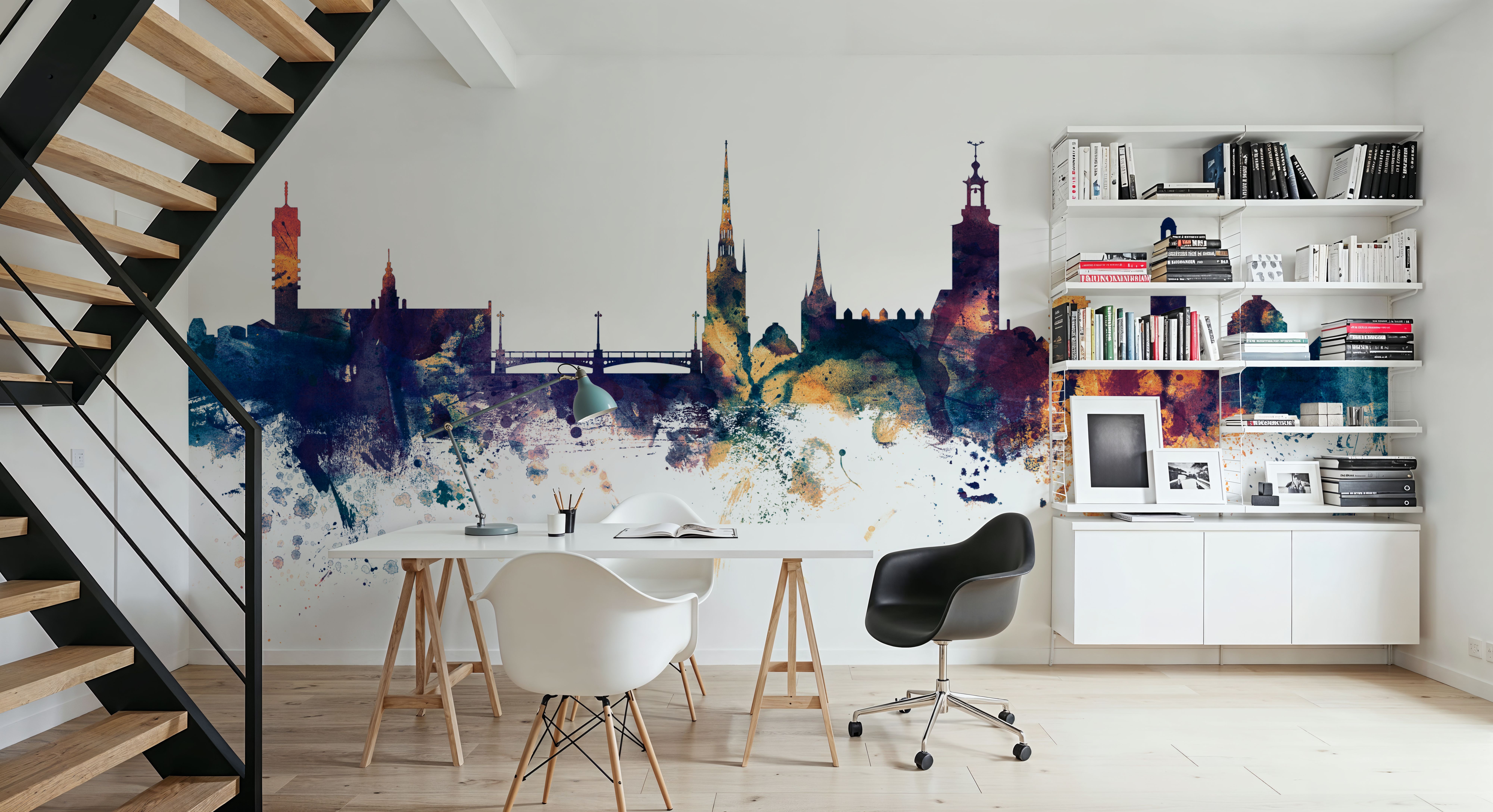 Stockholm Skyline Blue & Bronze