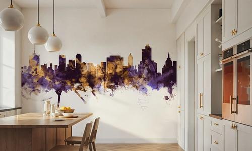 Tulsa Oklahoma Skyline Purple & Gold