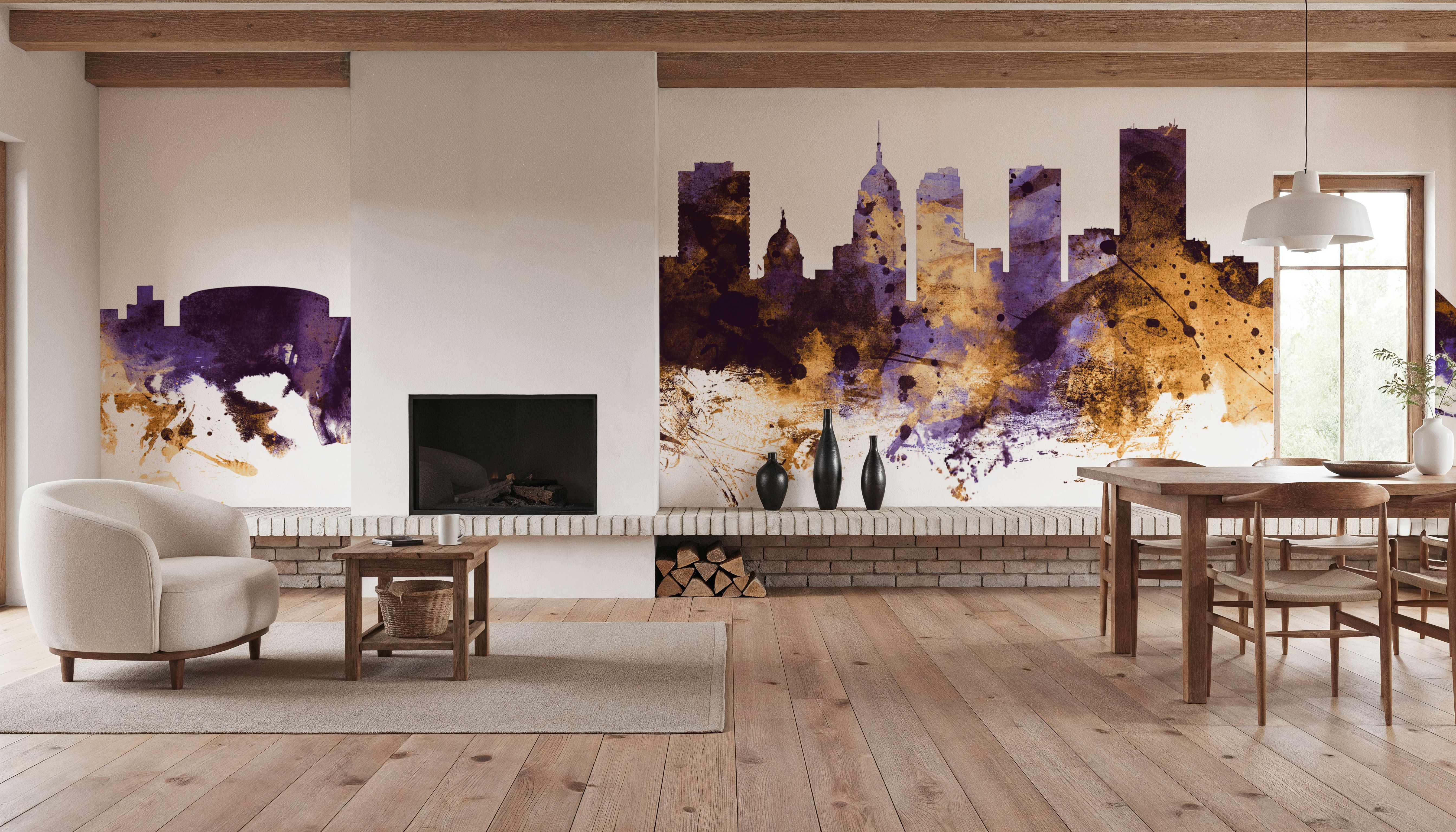 Oklahoma City Skyline Purple & Gold