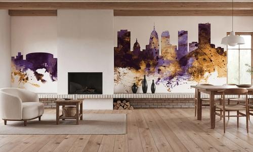 Oklahoma City Skyline Purple & Gold