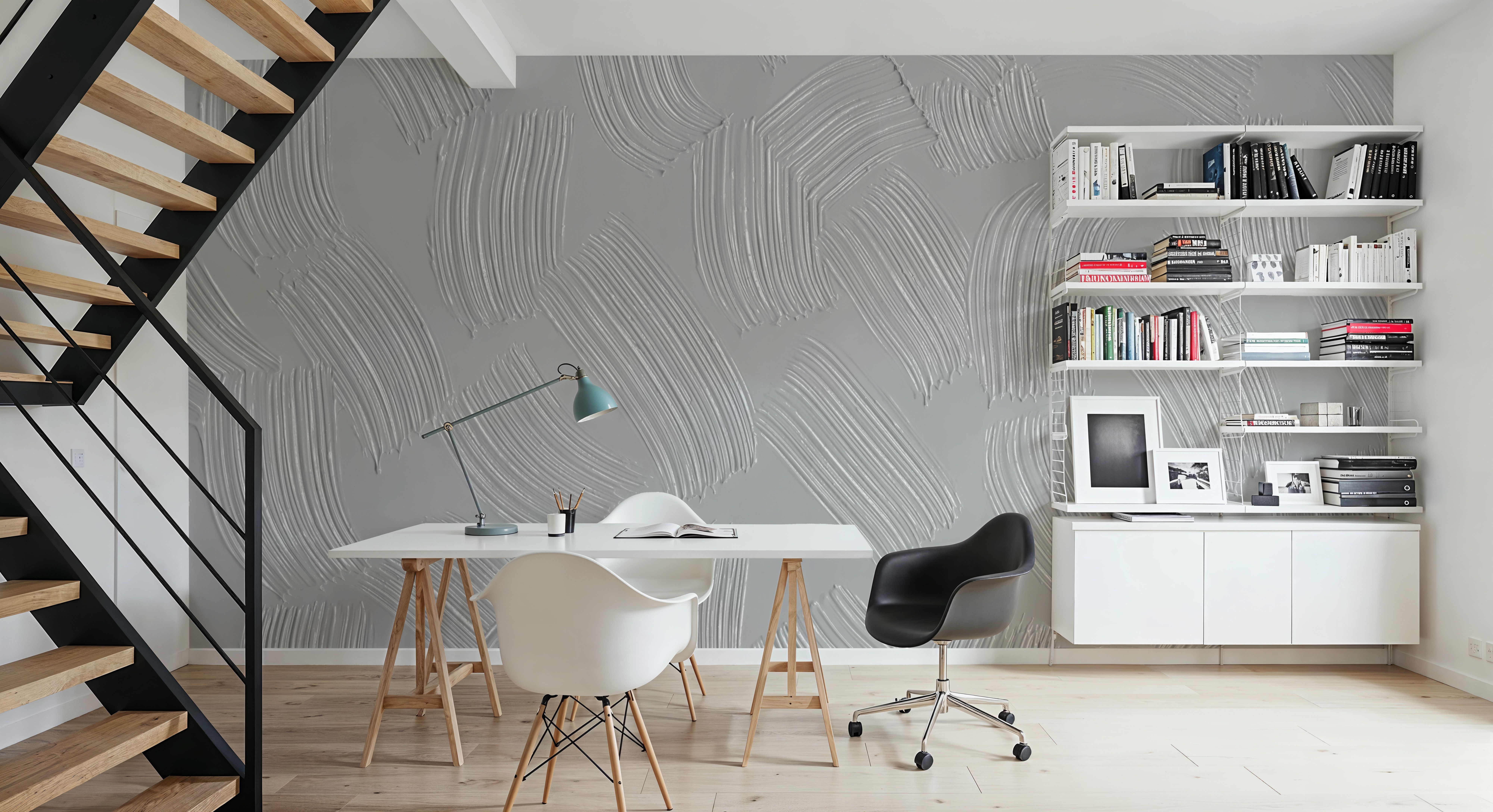 Stylized Brush Strokes, Grey