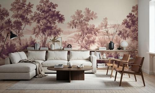 Pastoral Toile, Burgundy