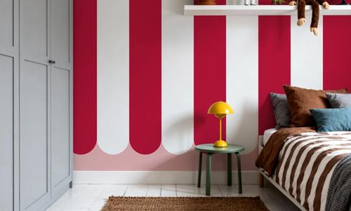 Scalloped Circus Stripes, Red