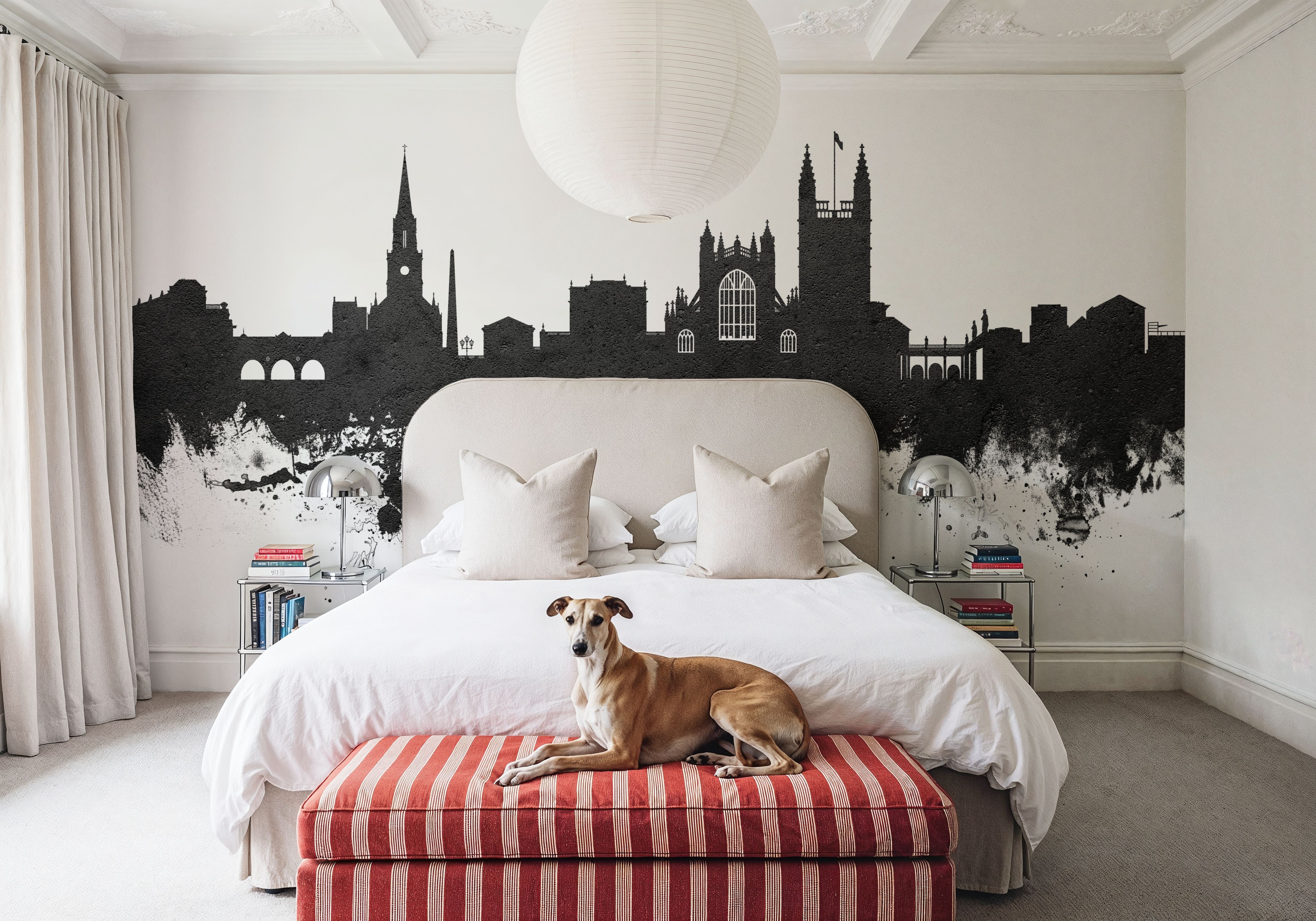 Bath England Skyline Black & White