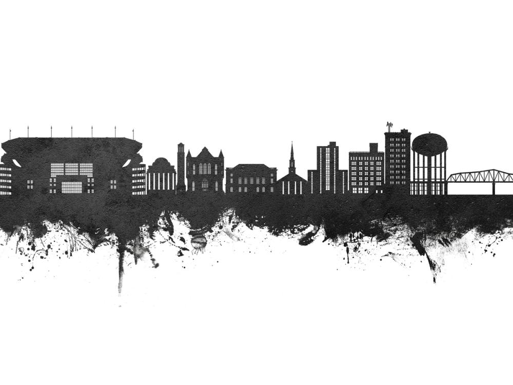 Tuscaloosa Alabama Skyline Black & White