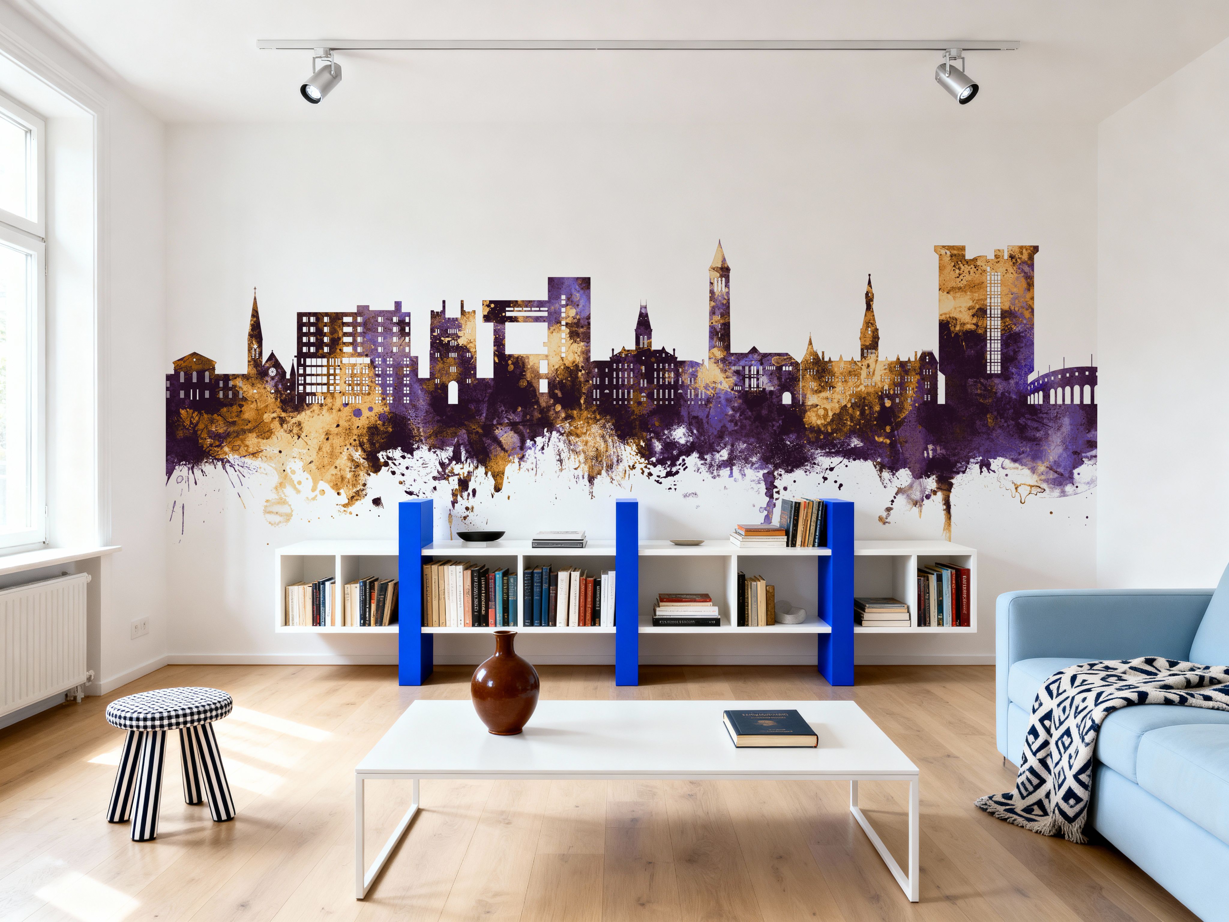 Ithaca New York Skyline Purple & Gold