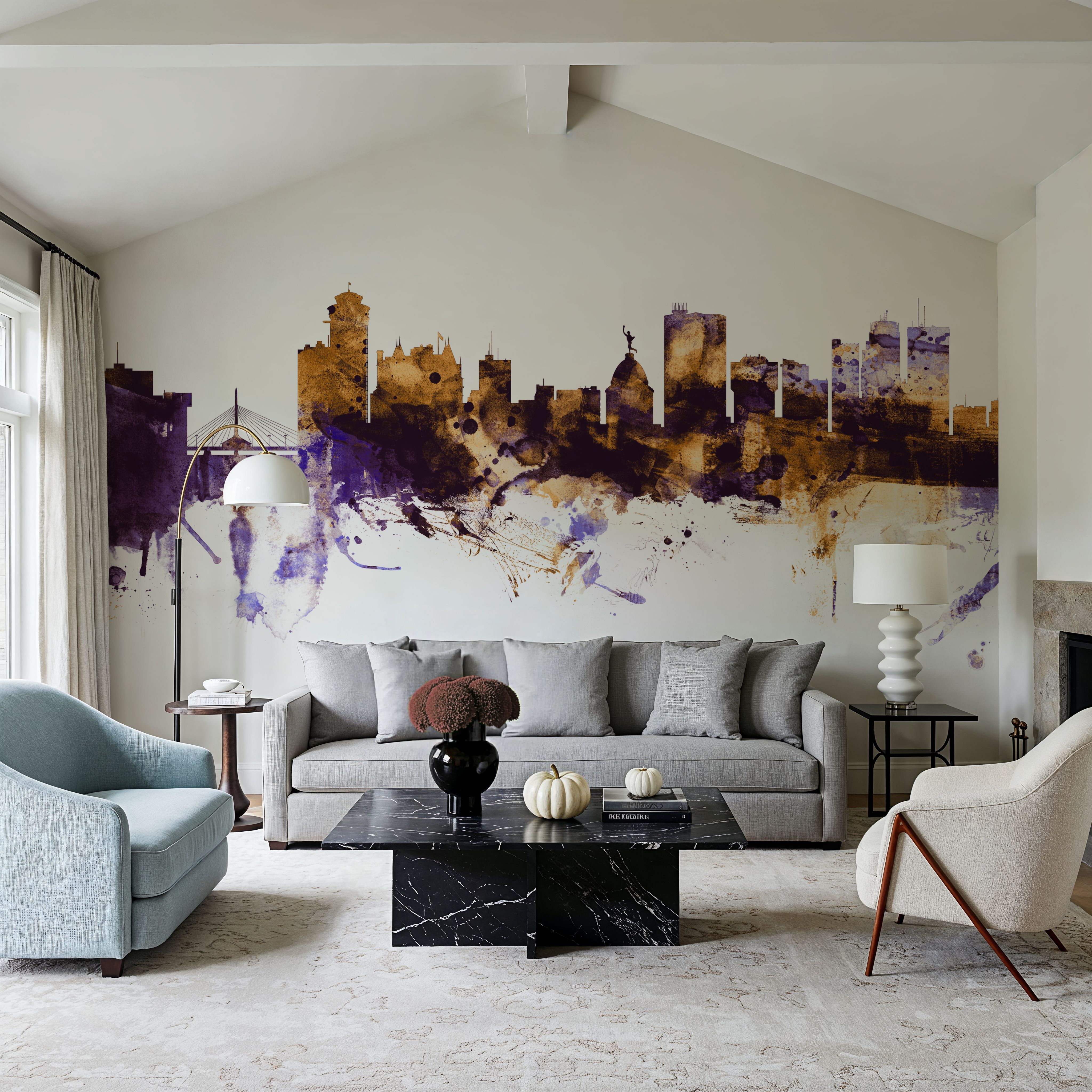 Winnipeg Canada Skyline Purple & Gold