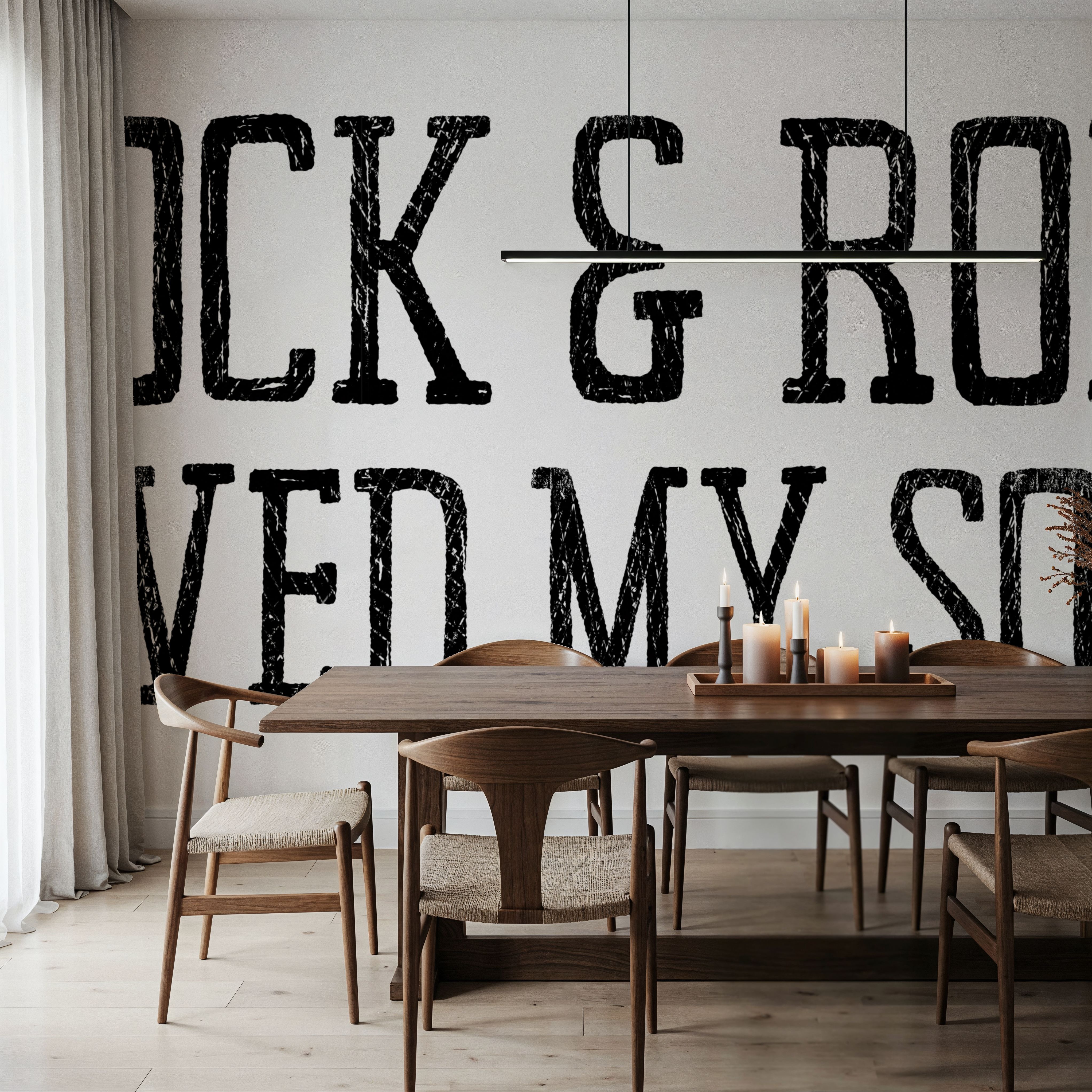 Wall Mural - Rock and Roll Save my Soul - Graphics Music mural wallpaper - Gray - Offices - Wallism US - Premium, Textured or Peel & Stick