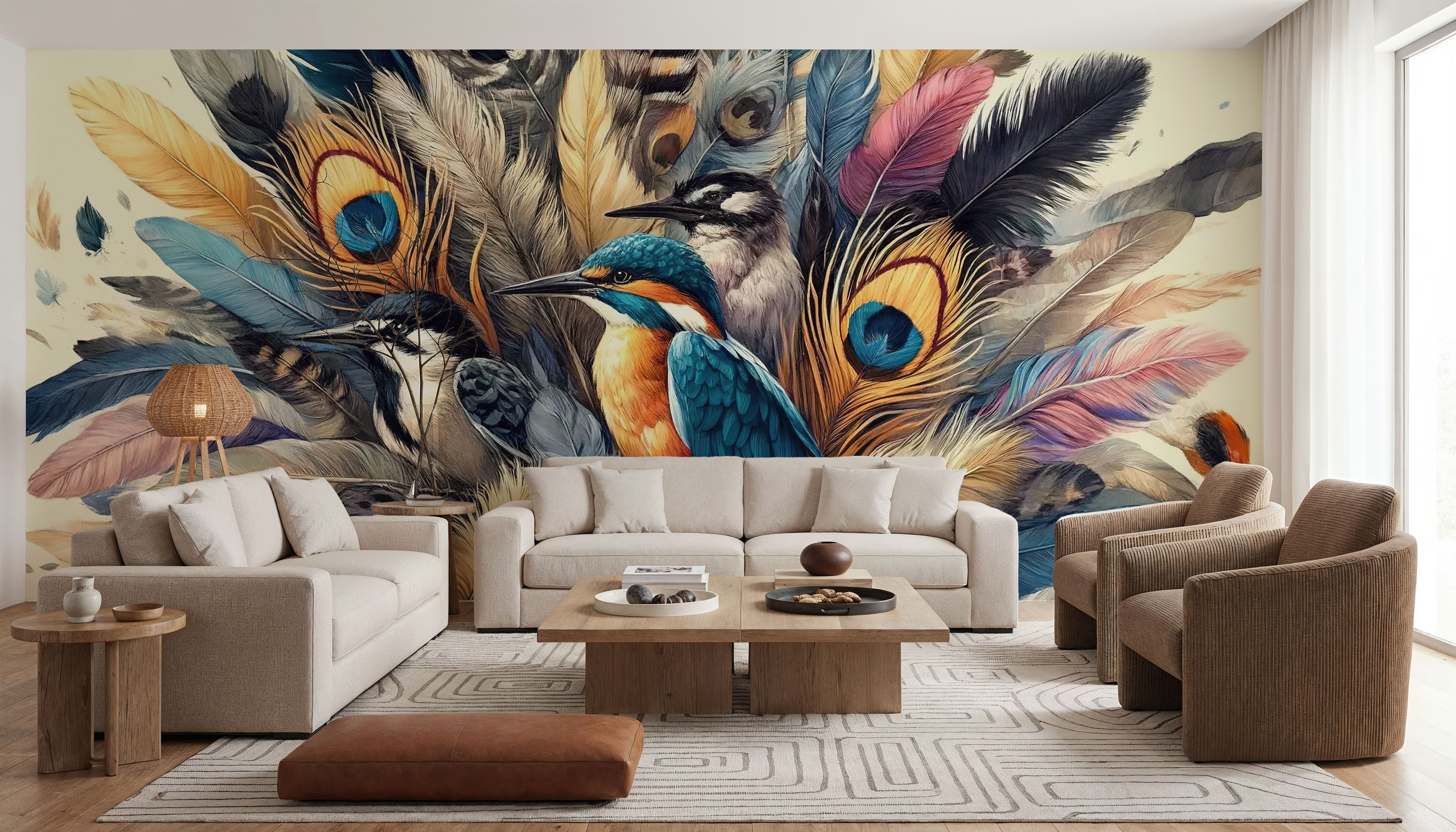 Tropical Whispers Among Ethereal Feathers