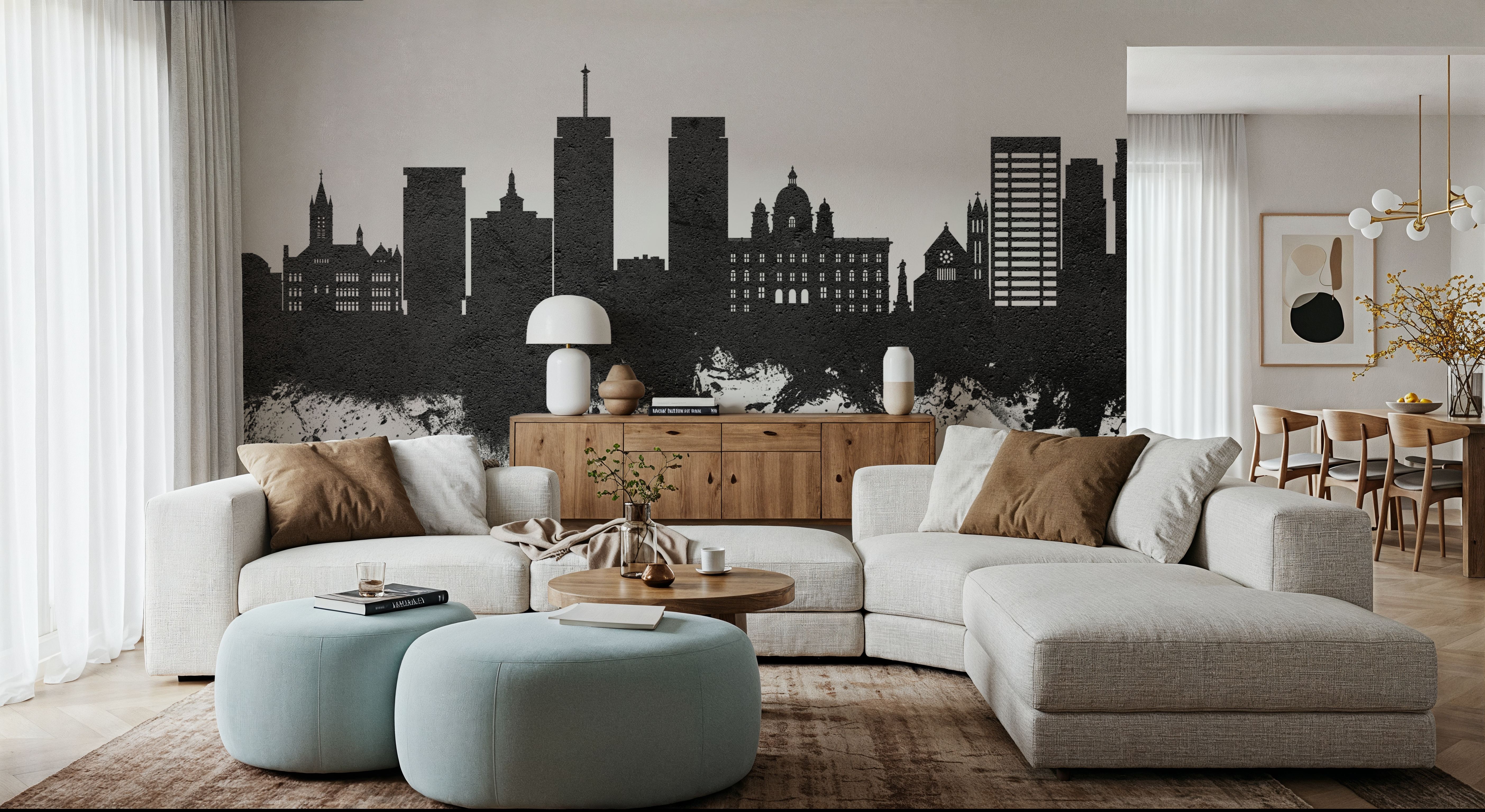 Syracuse New York Skyline Black & White