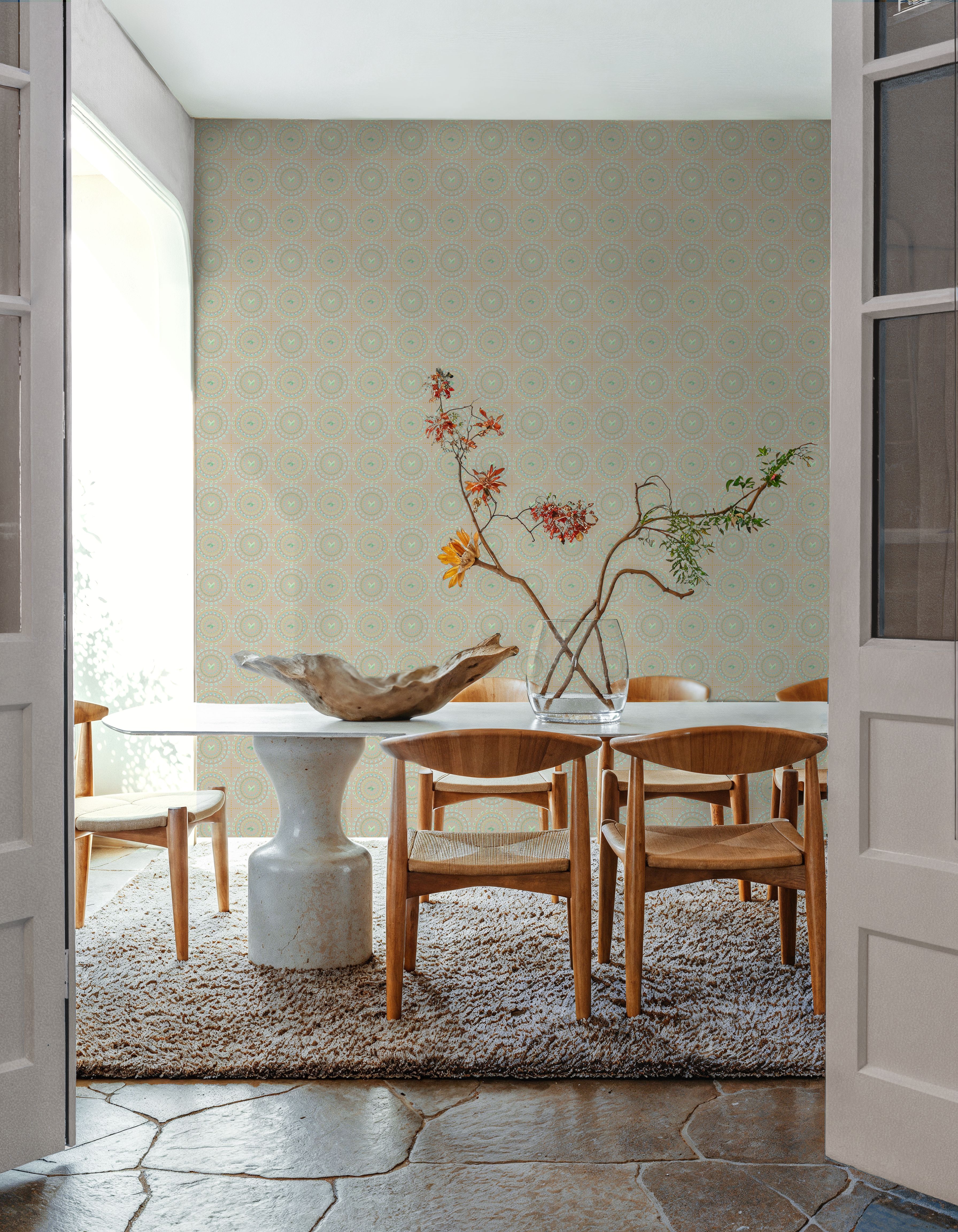 Flutterby Stacks Beige, Wallpaper