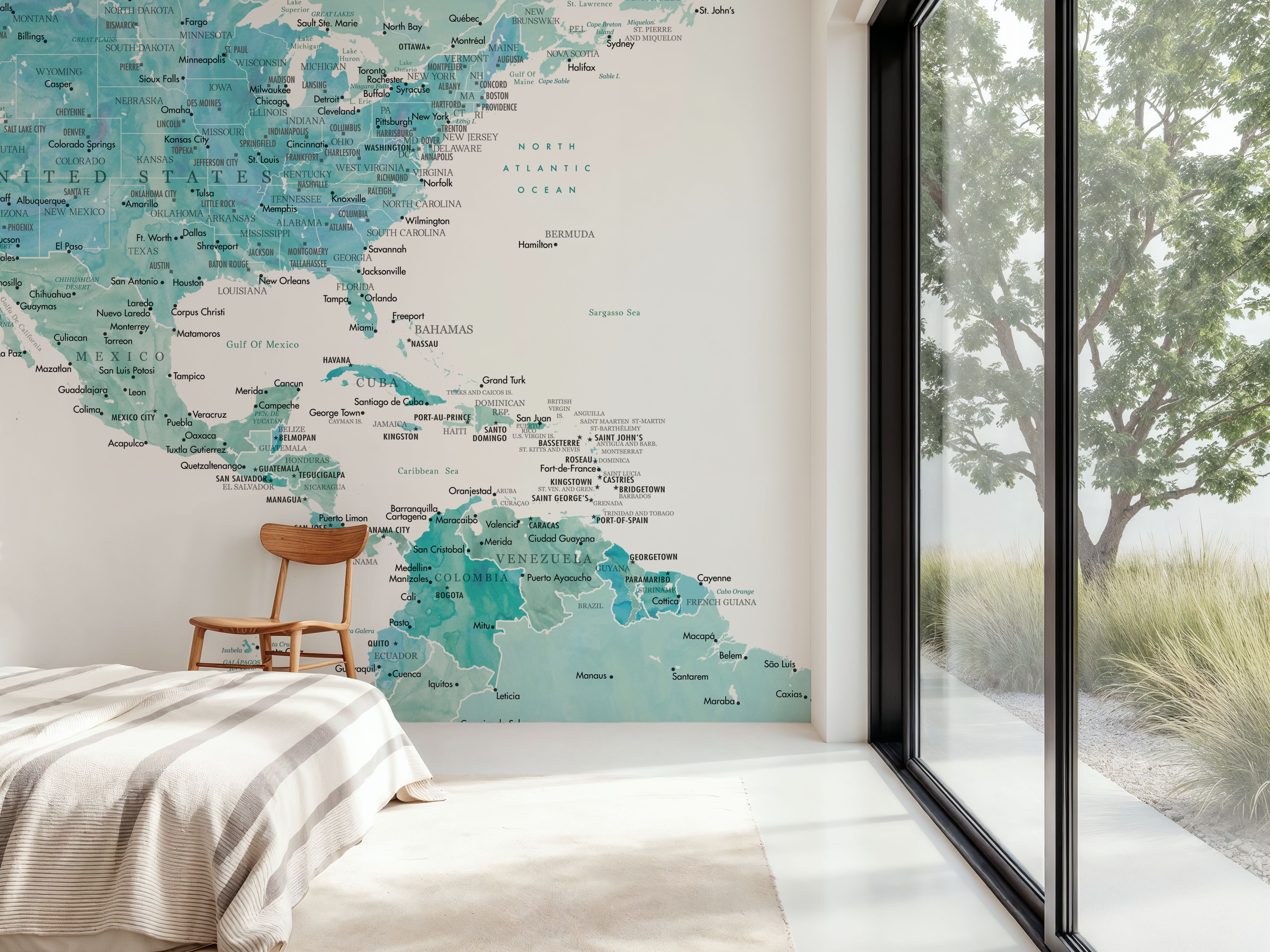 US Mexico Caribbean Map - Aquamar