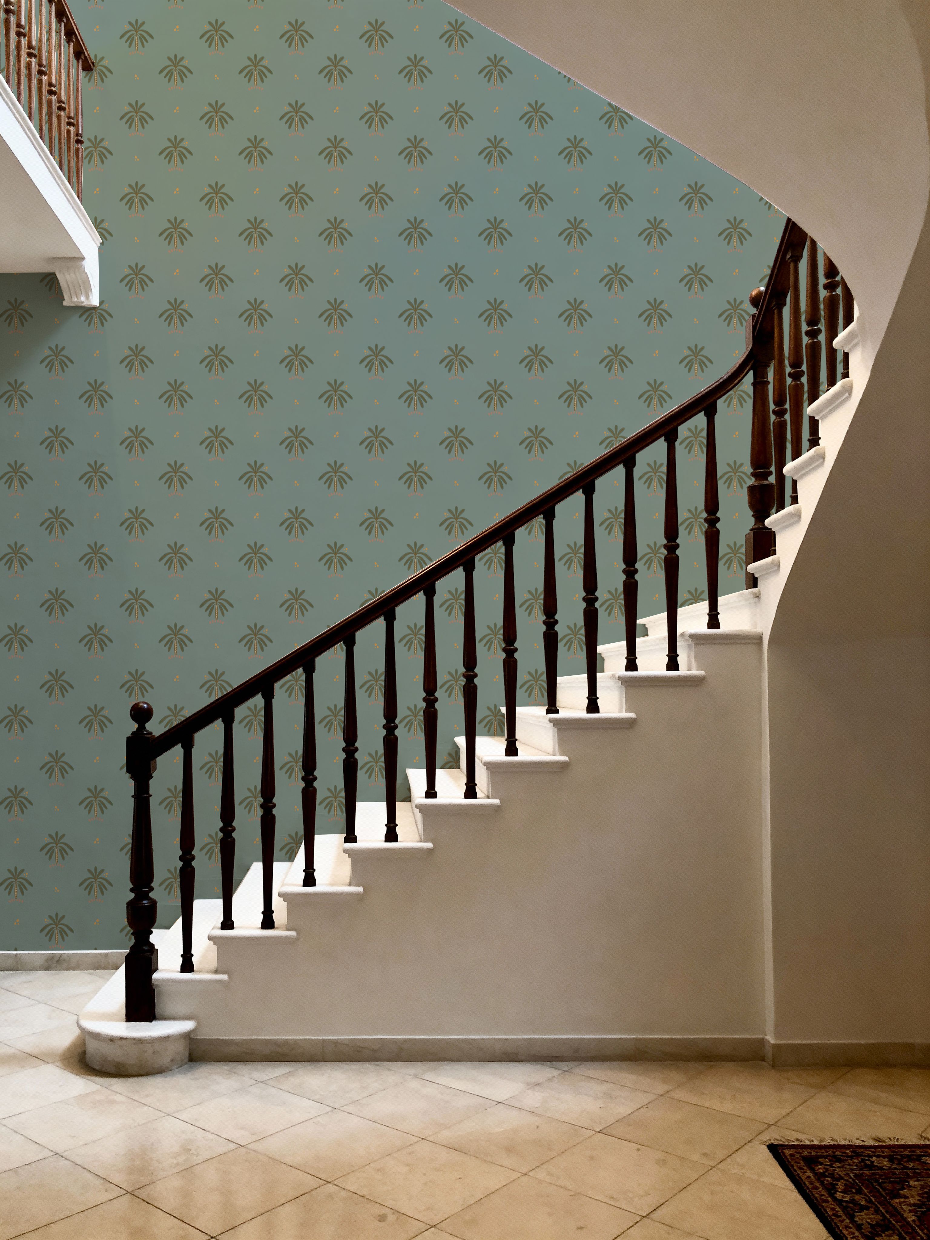 Boho Palms-Cave, Blue Green