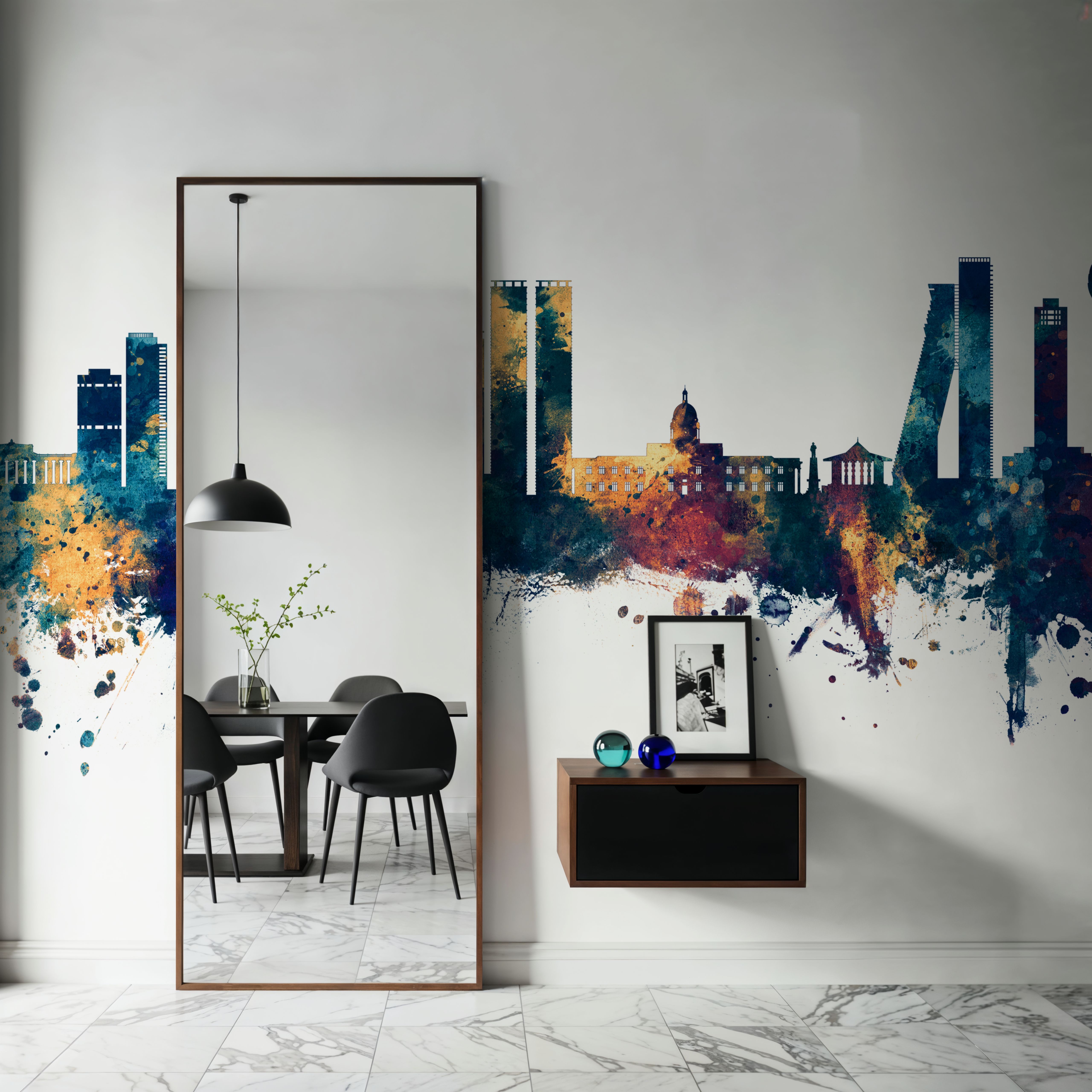 Colombo Sri Lanka Skyline Blue & Bronze